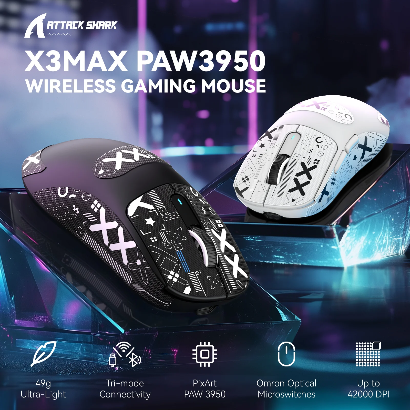 ATTACK SHARK X3MAX PAW3950 Wireless Gaming Mouse - Image 33