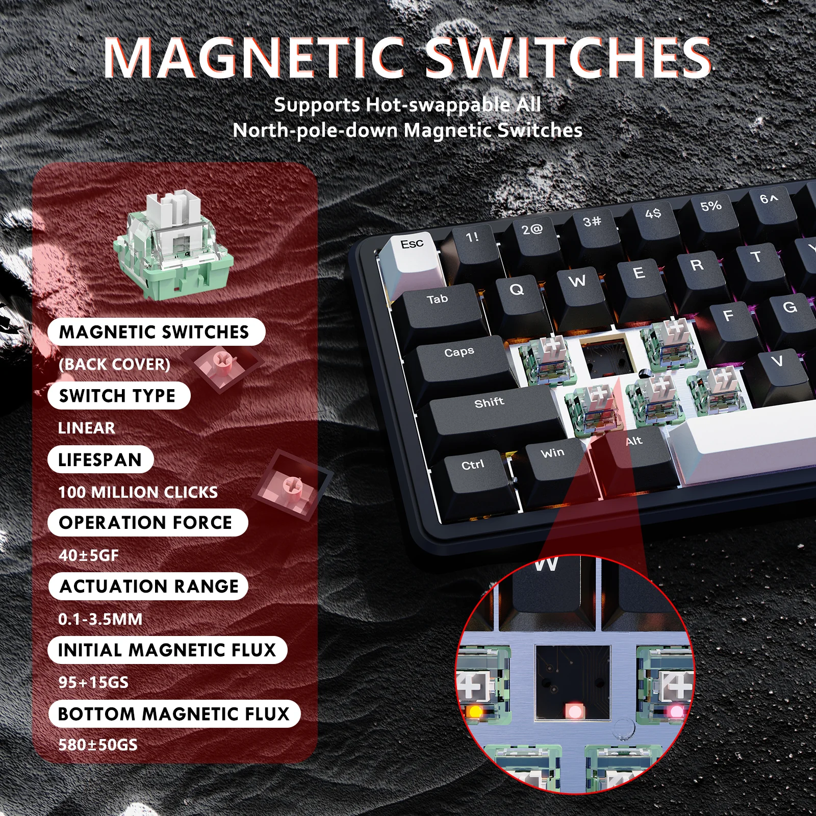 ATTACK SHARK X65 HE Magnetic Switch Rapid Trigger Keyboard - Image 16