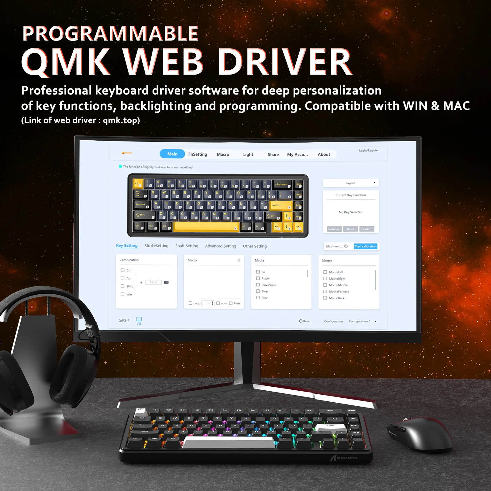 ATTACK SHARK X65 HE Magnetic Switch Rapid Trigger Keyboard - Image 18