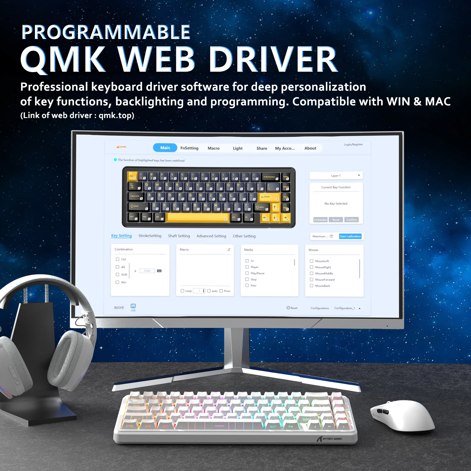 ATTACK SHARK X65 HE Magnetic Switch Rapid Trigger Keyboard - Image 34