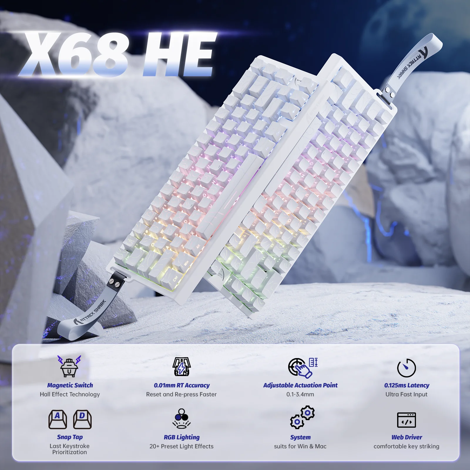 ATTACK SHARK X68 HE Rapid Trigger Keyboard Magnetic Switch - Image 11