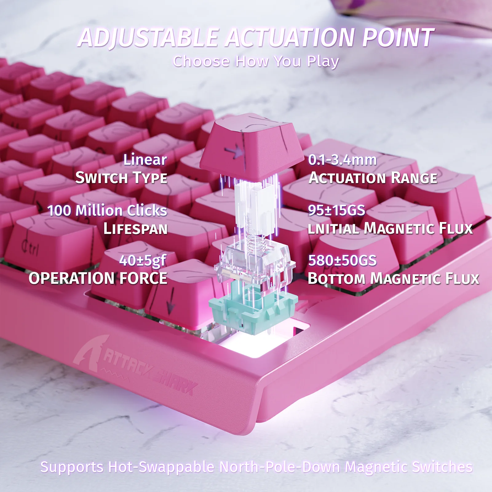 ATTACK SHARK X68 HE Rapid Trigger Keyboard Magnetic Switch - Image 40