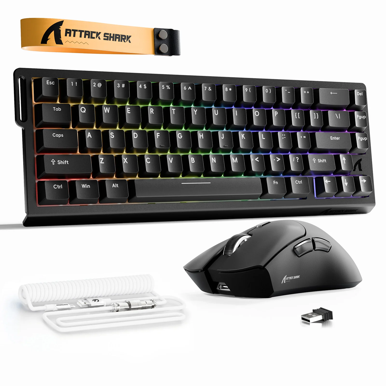 ATTACK SHARK X68HE Rapid Trigger Keyboard + R1 Wireless Gaming Mouse + C01 Coiled Cable Bundle - Image 11