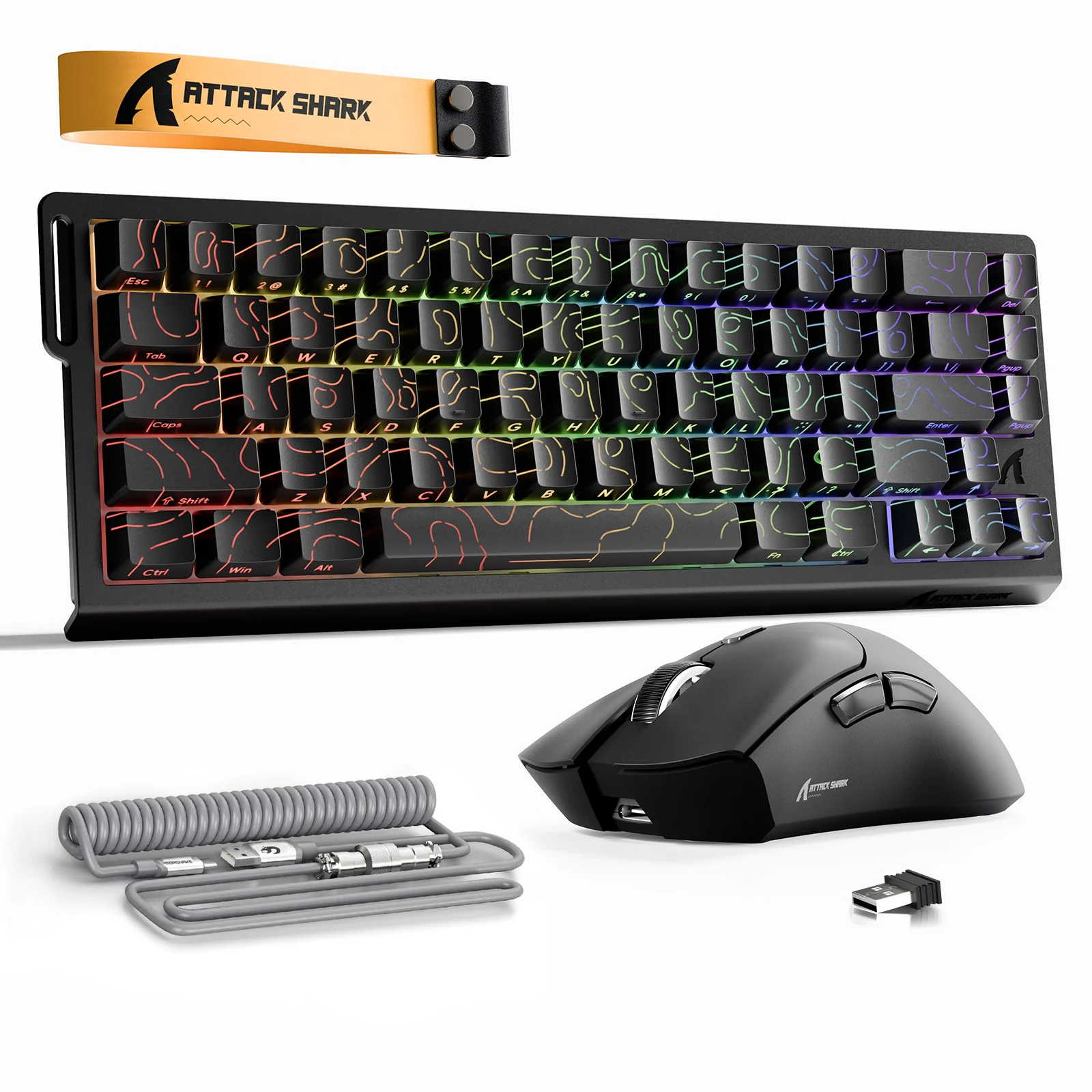 ATTACK SHARK X68HE Rapid Trigger Keyboard + R1 Wireless Gaming Mouse + C01 Coiled Cable Bundle - Image 16