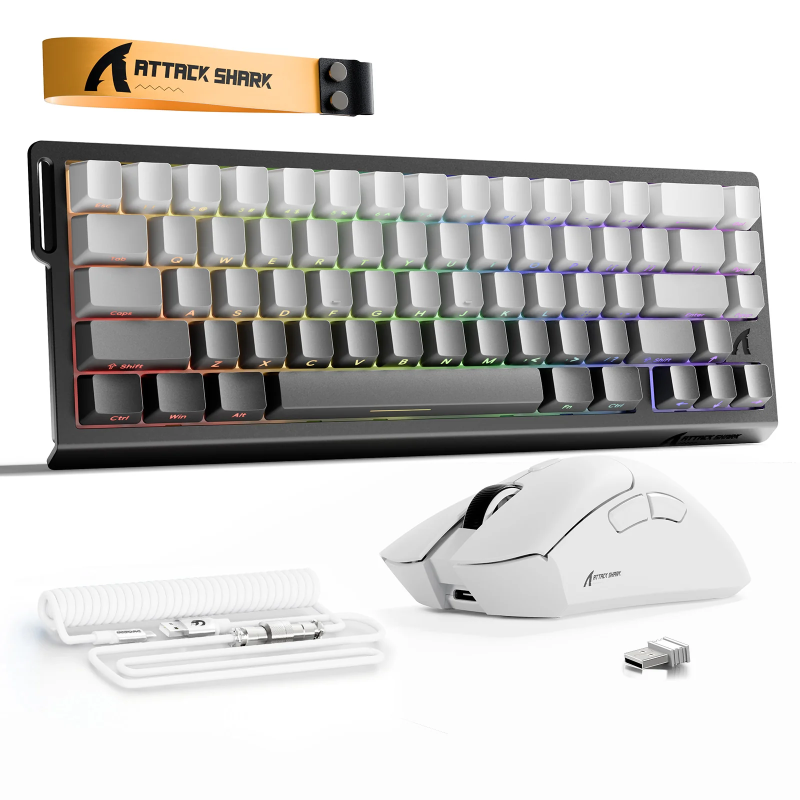 ATTACK SHARK X68HE Rapid Trigger Keyboard + R1 Wireless Gaming Mouse + C01 Coiled Cable Bundle - Image 17