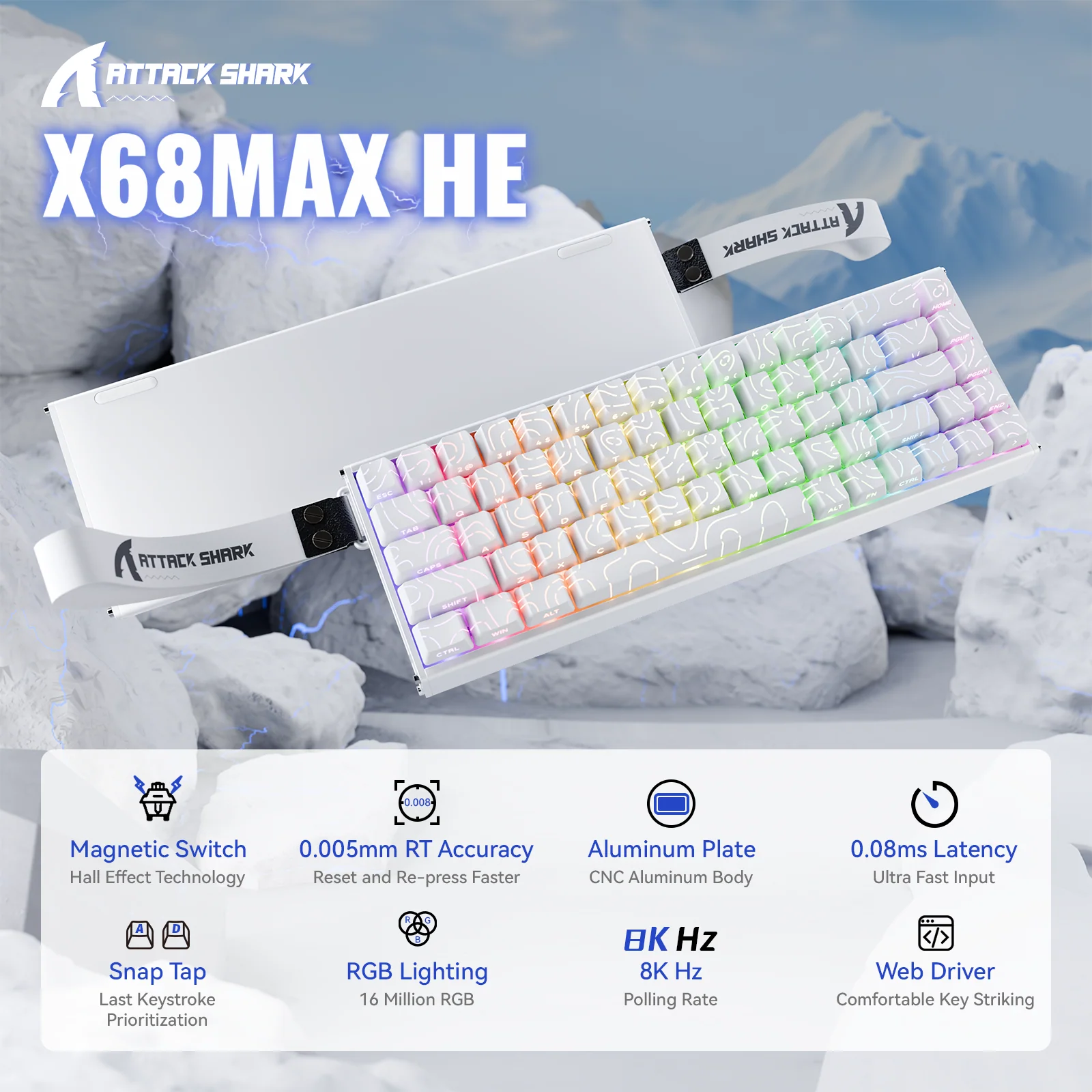 ATTACK SHARK X68MAX HE Rapid Trigger Aluminum Keyboard Magnetic Switch - Image 20