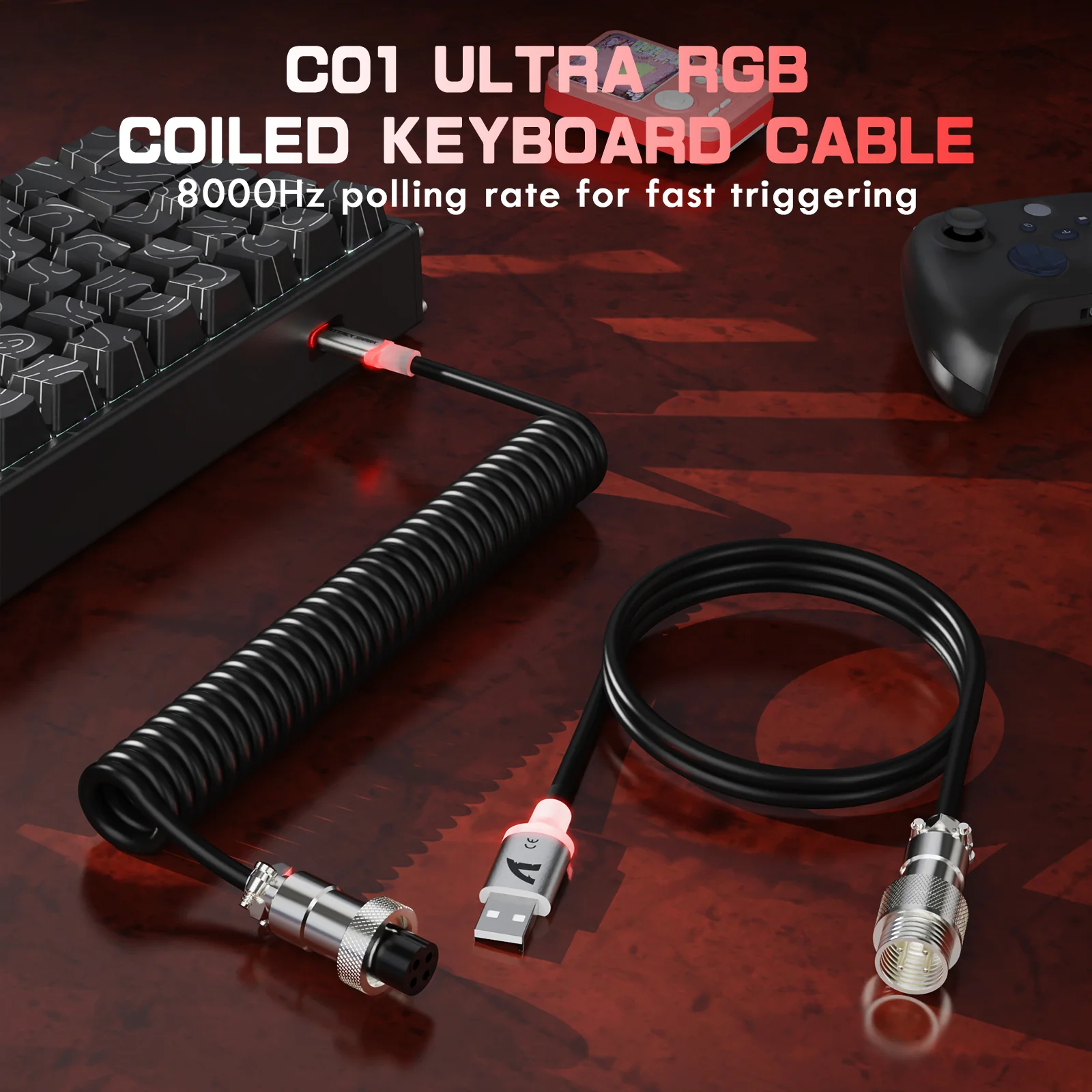 ATTACK SHARK X68MAX HE Rapid Trigger CNC Aluminum Keyboard Magnetic Switch with C01Ultra RGB Coiled Cable - Image 20