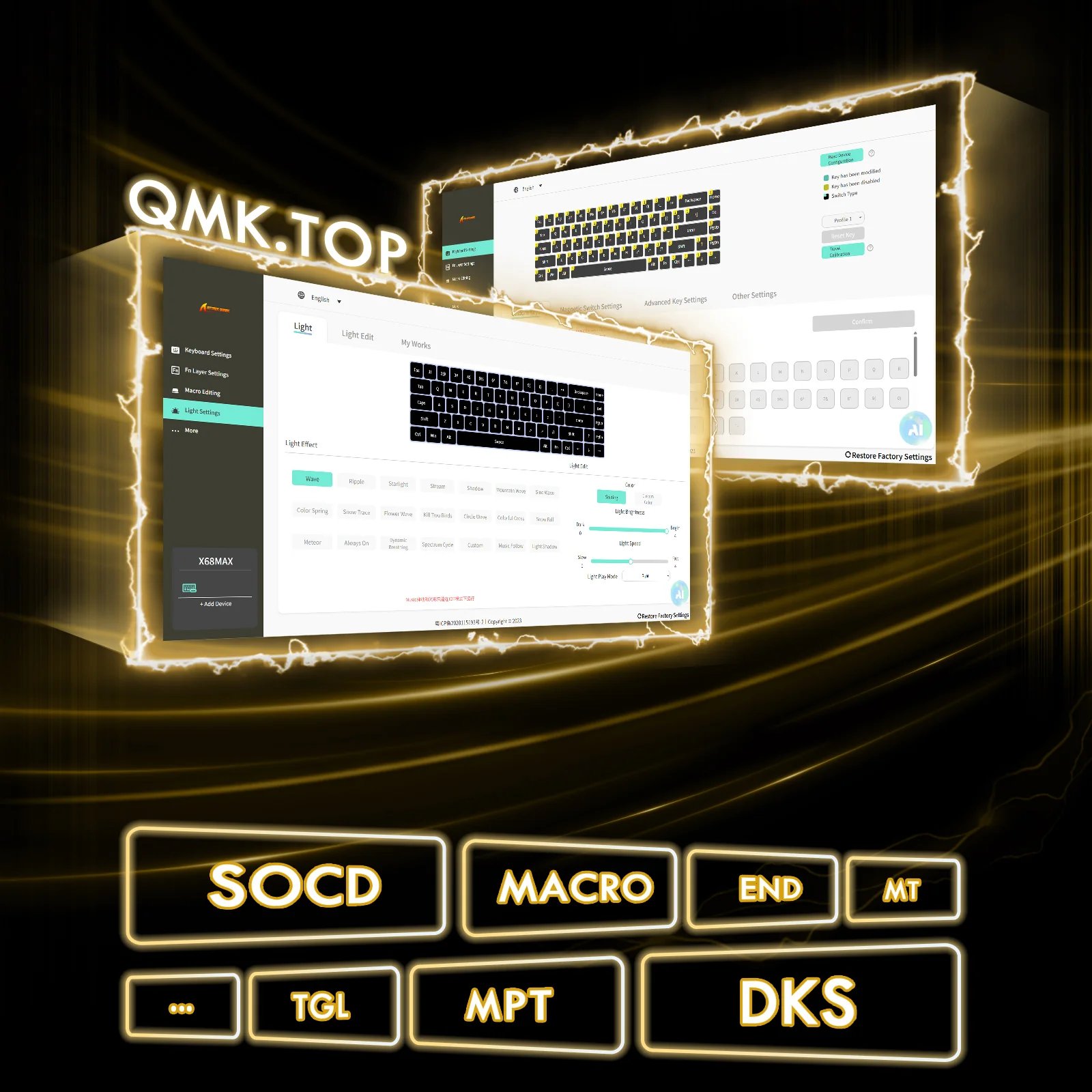 ATTACK SHARK X68MAX HE Rapid Trigger CNC Aluminum Keyboard Magnetic Switch with C01Ultra RGB Coiled Cable - Image 8