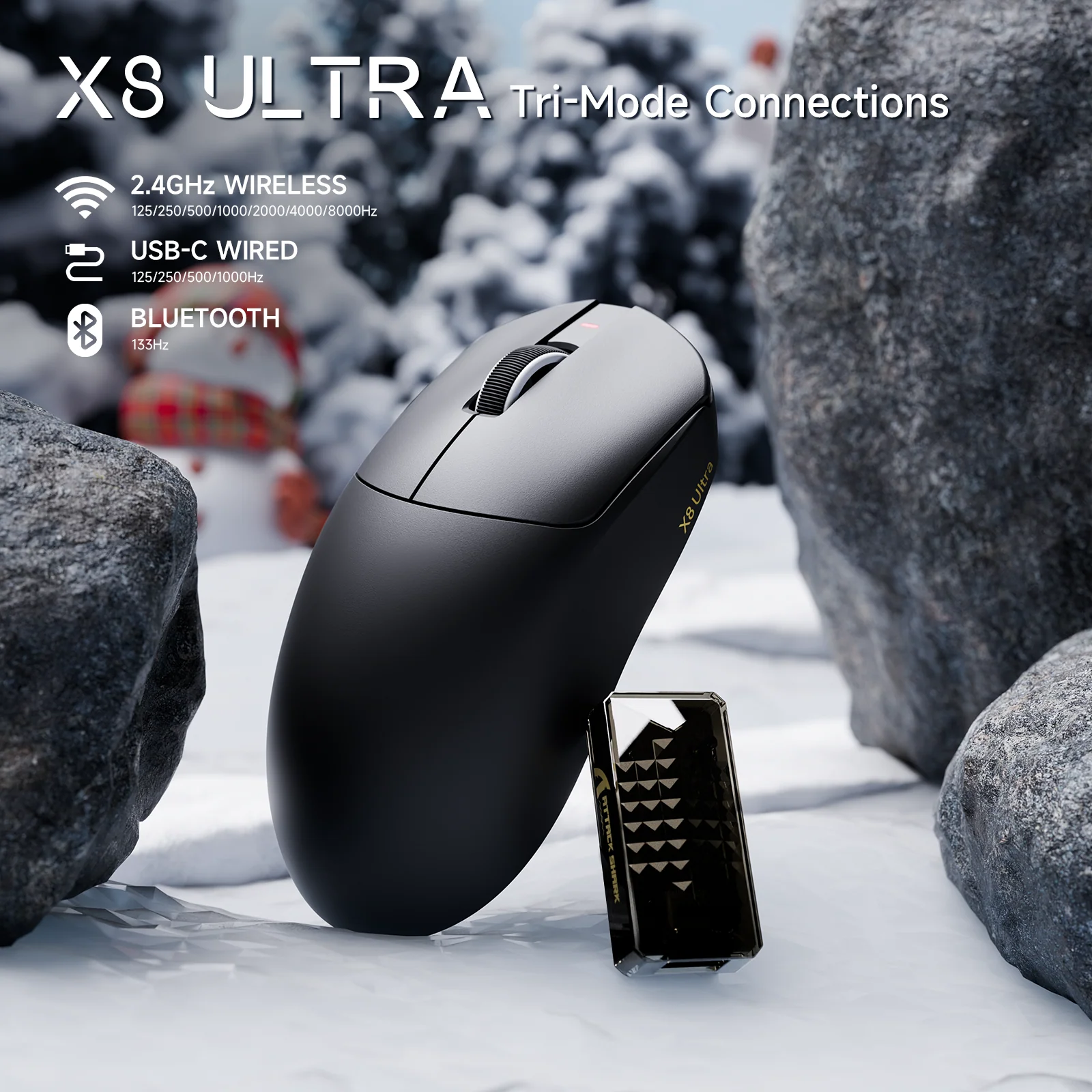 ATTACK SHARK X8 Ultra 8KHz Wireless Gaming Mouse With C06 Ultra Cable - Image 2