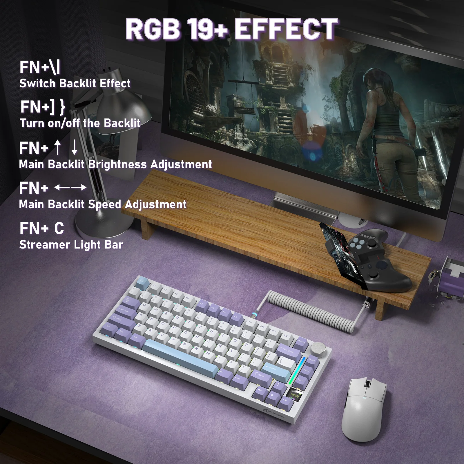 ATTACK SHARK X820ULTRA Mechanical Keyboard with C01ULTRA Coiled Cable - Image 28