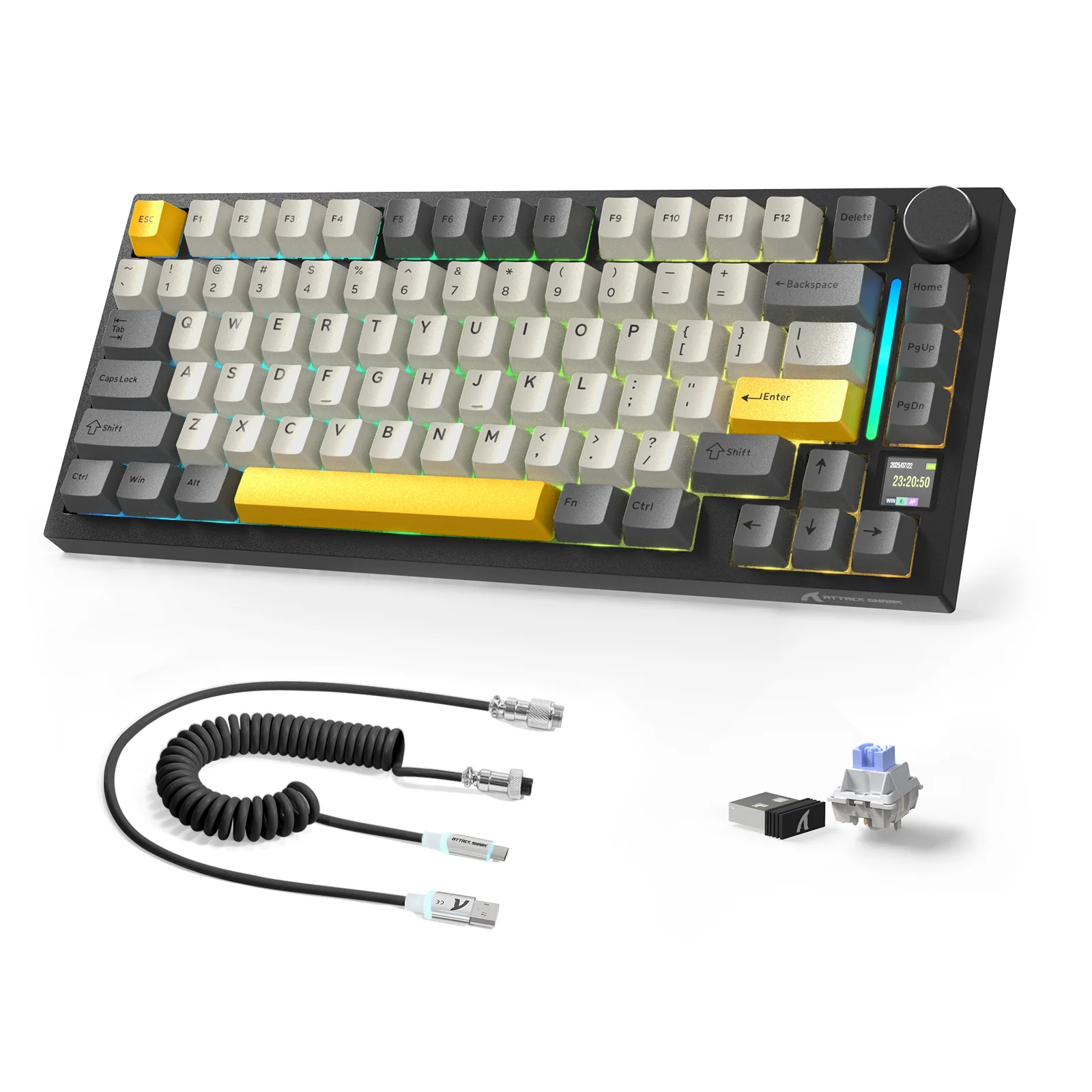 ATTACK SHARK X820ULTRA Mechanical Keyboard with C01ULTRA Coiled Cable - Image 31