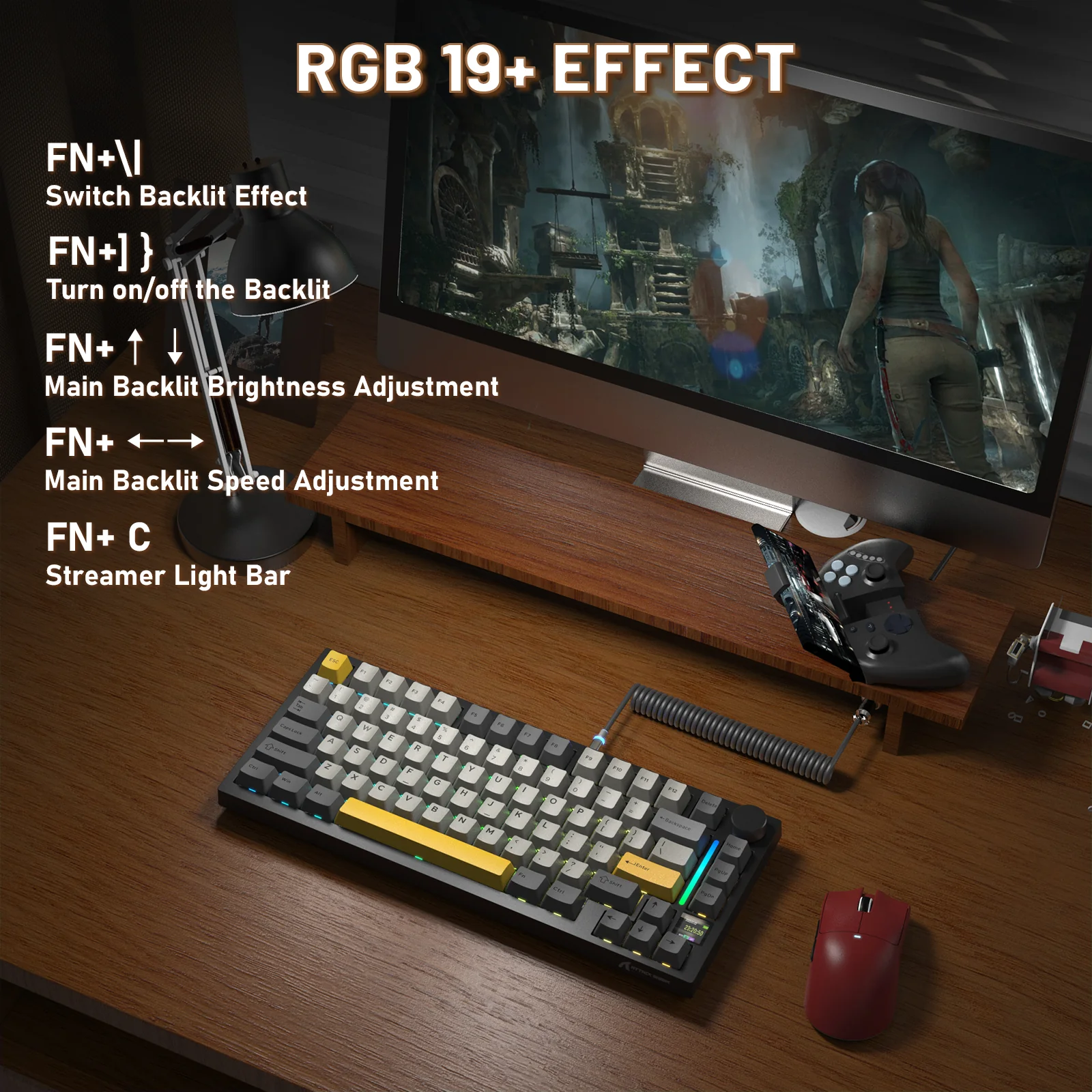 ATTACK SHARK X820ULTRA Mechanical Keyboard with C01ULTRA Coiled Cable - Image 46