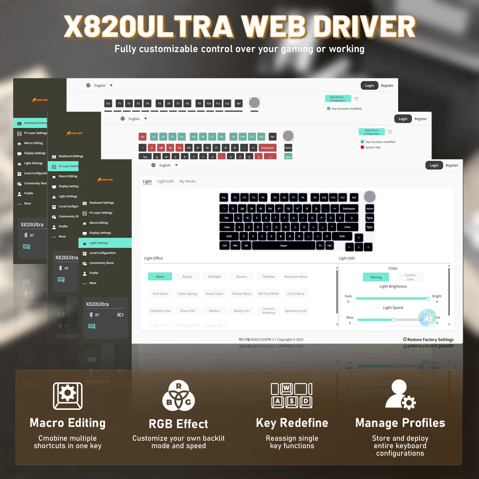 ATTACK SHARK X820ULTRA Mechanical Keyboard with C01ULTRA Coiled Cable - Image 56