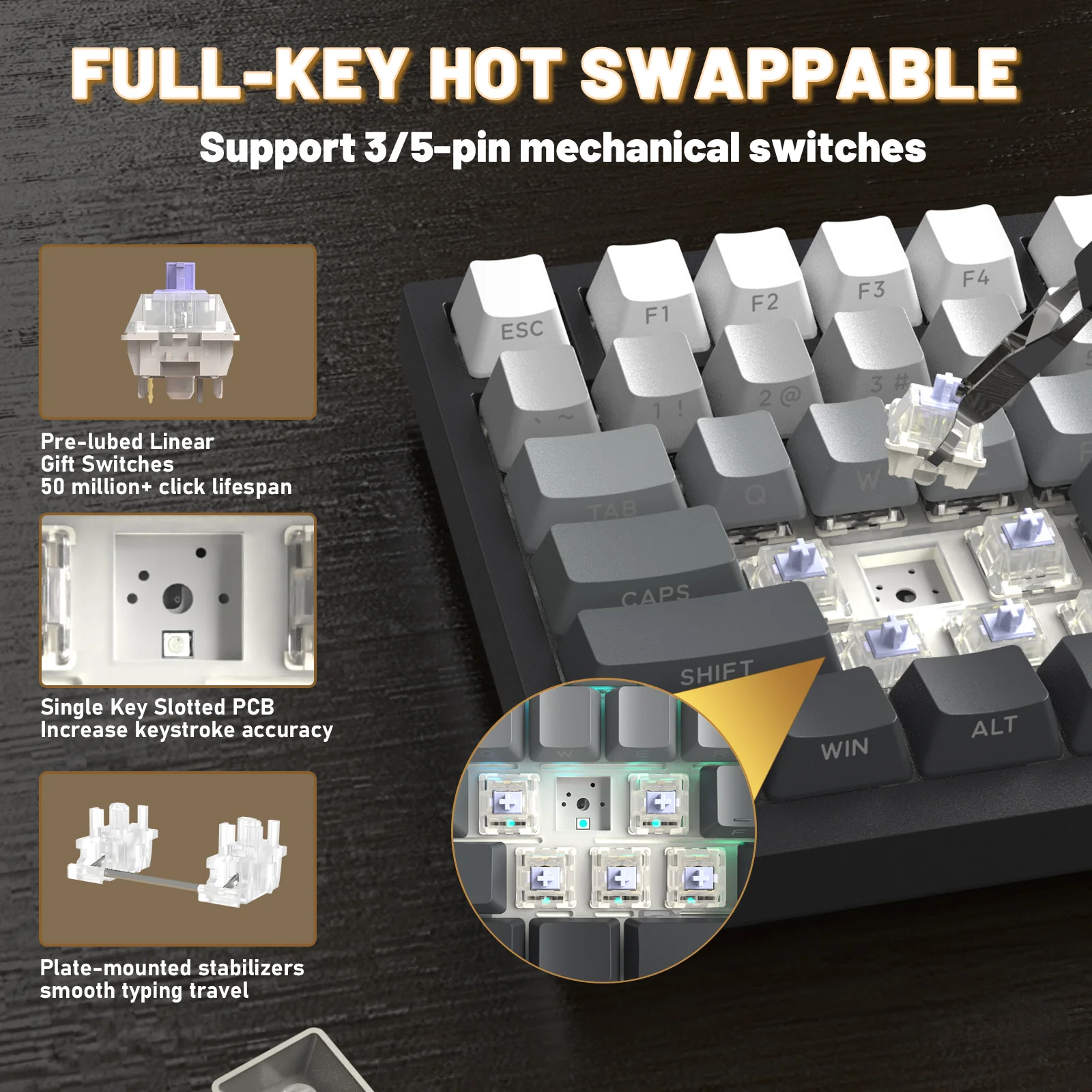 ATTACK SHARK X820ULTRA Mechanical Keyboard with C01ULTRA Coiled Cable - Image 61