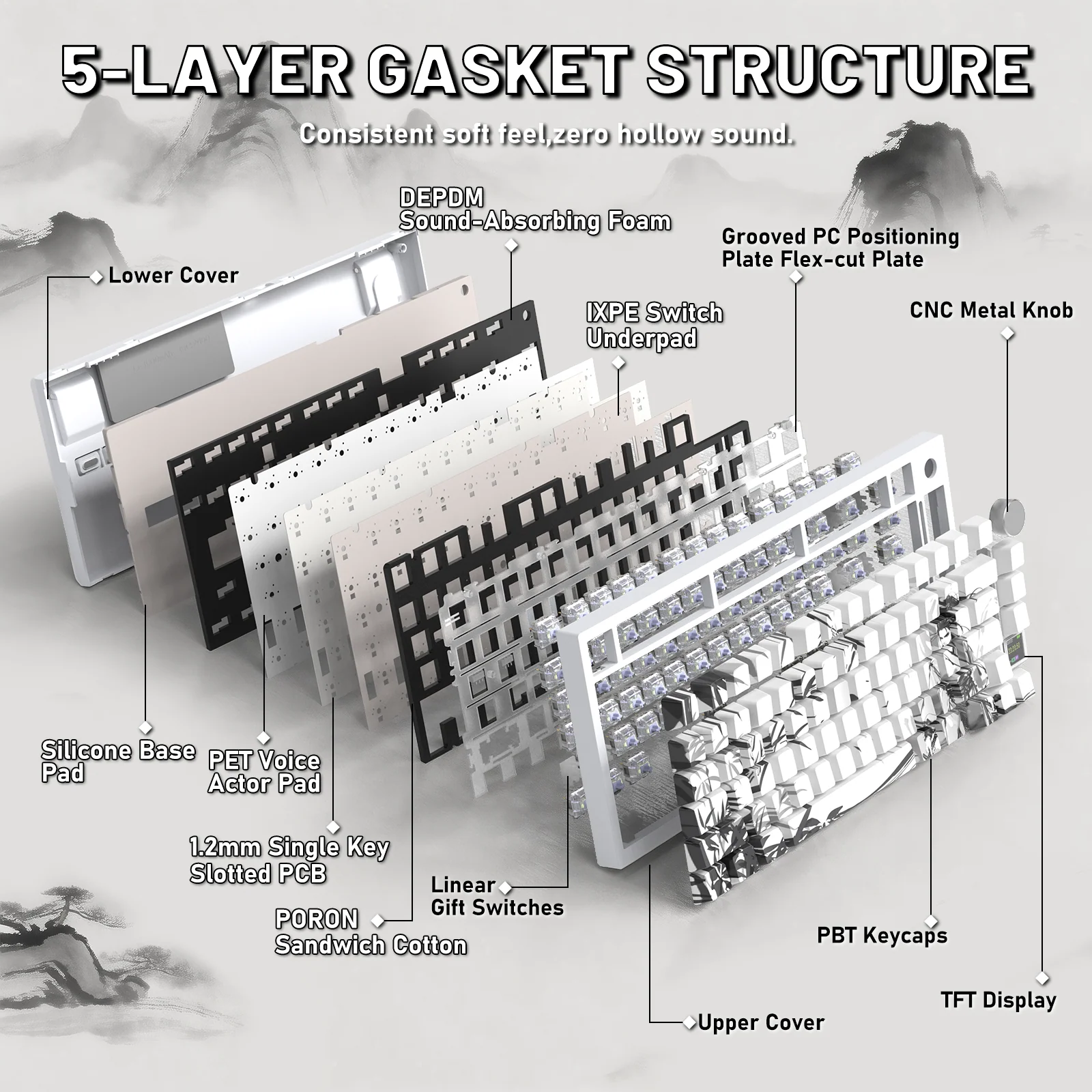 ATTACK SHARK X820ULTRA Mechanical Keyboard with C01ULTRA Coiled Cable - Image 8