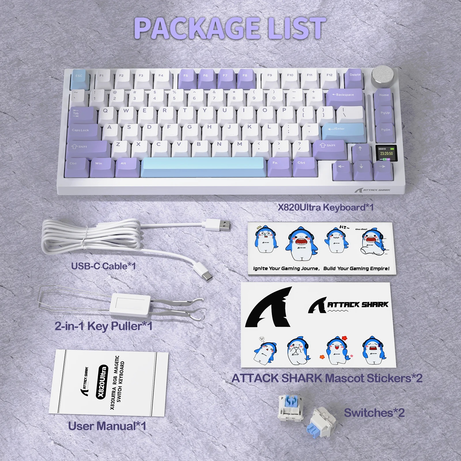 ATTACK SHARK X820Ultra Tri-mode Gasket Mechanical Keyboard - Image 20
