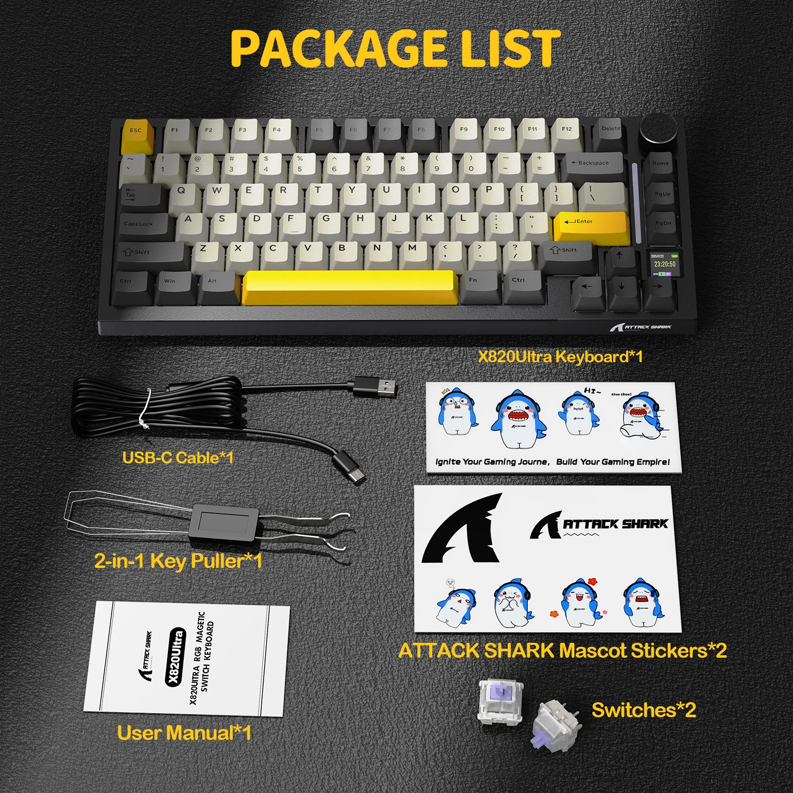 ATTACK SHARK X820Ultra Tri-mode Gasket Mechanical Keyboard - Image 50