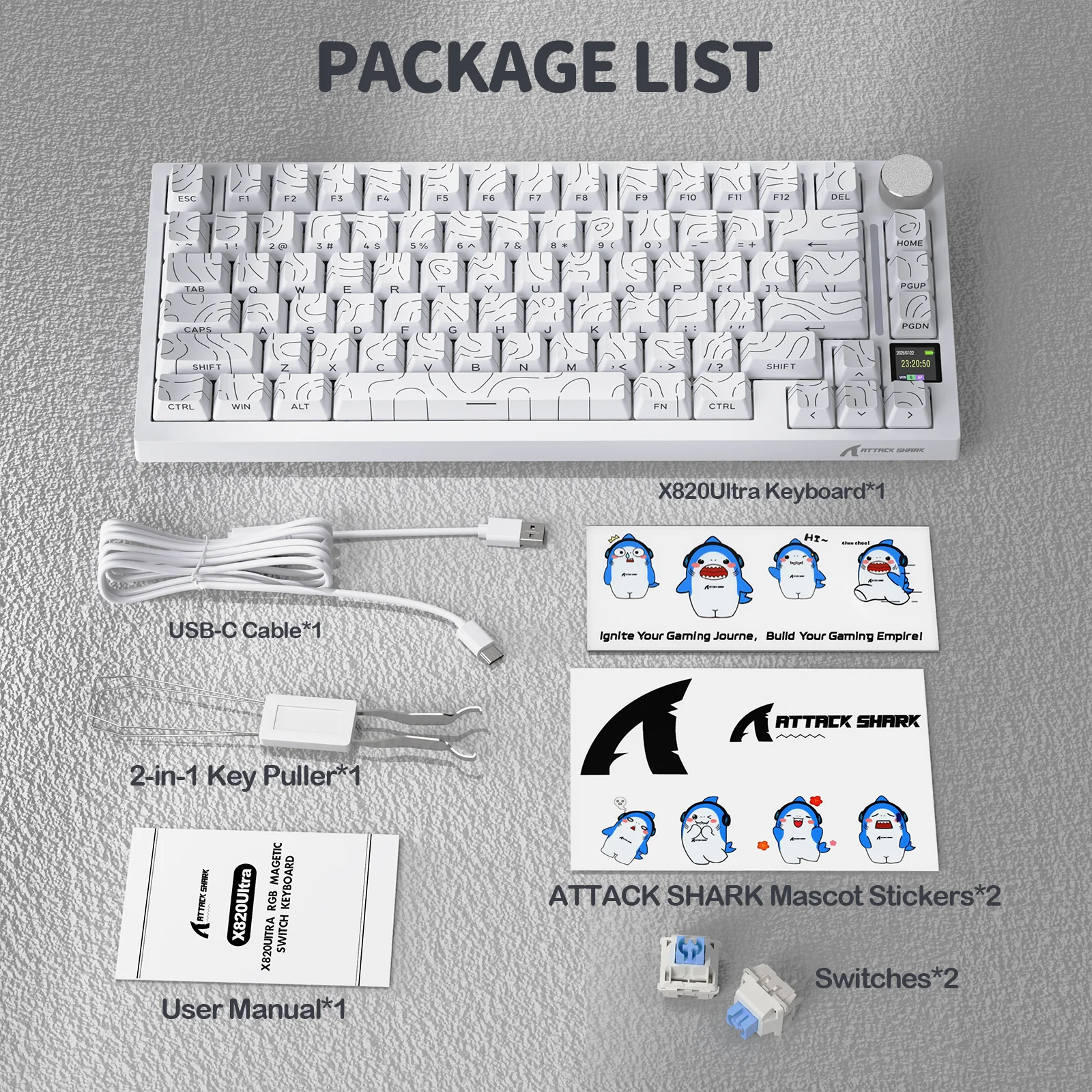 ATTACK SHARK X820Ultra Tri-mode Gasket Mechanical Keyboard - Image 73