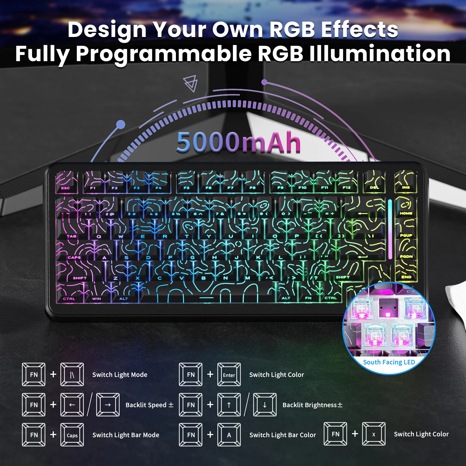 ATTACK SHARK X82PRO HE Magnetic Keyboard With C01Ultra RGB Coiled Cable - Image 16