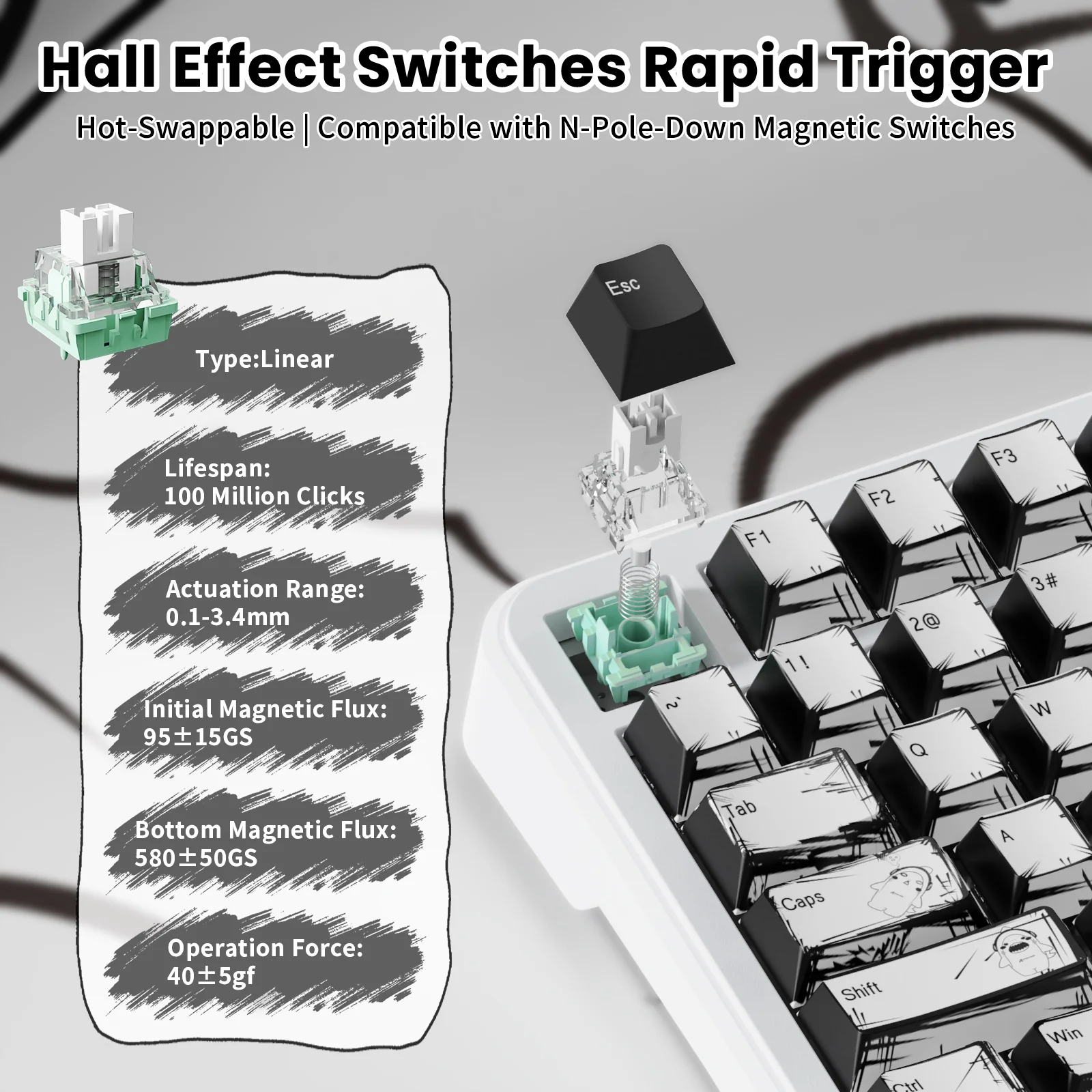ATTACK SHARK X82PRO HE Magnetic Keyboard With C01Ultra RGB Coiled Cable - Image 21