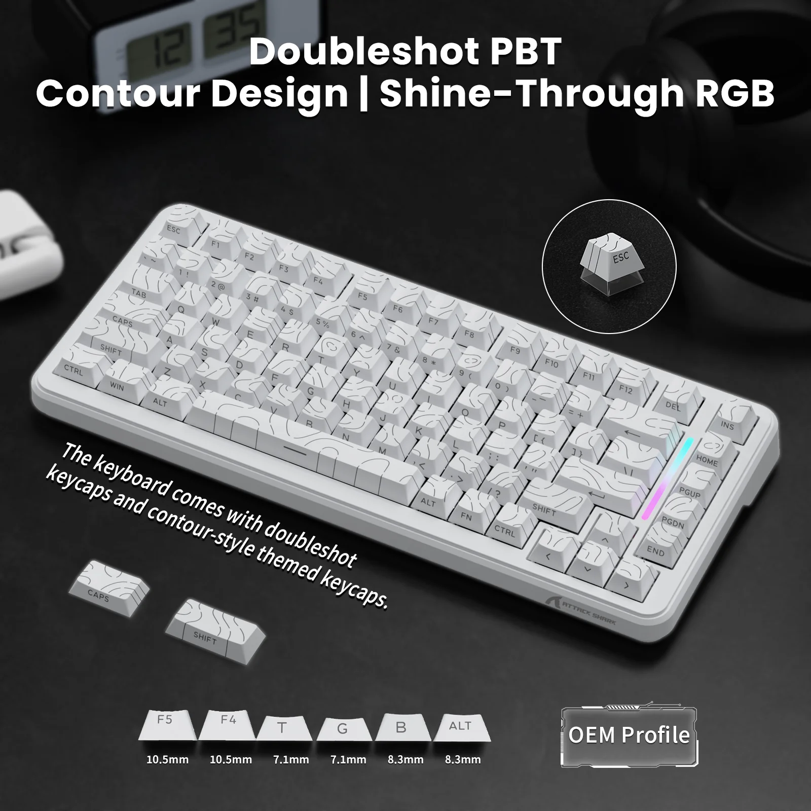 ATTACK SHARK X82PRO HE Magnetic Keyboard With C01Ultra RGB Coiled Cable - Image 8
