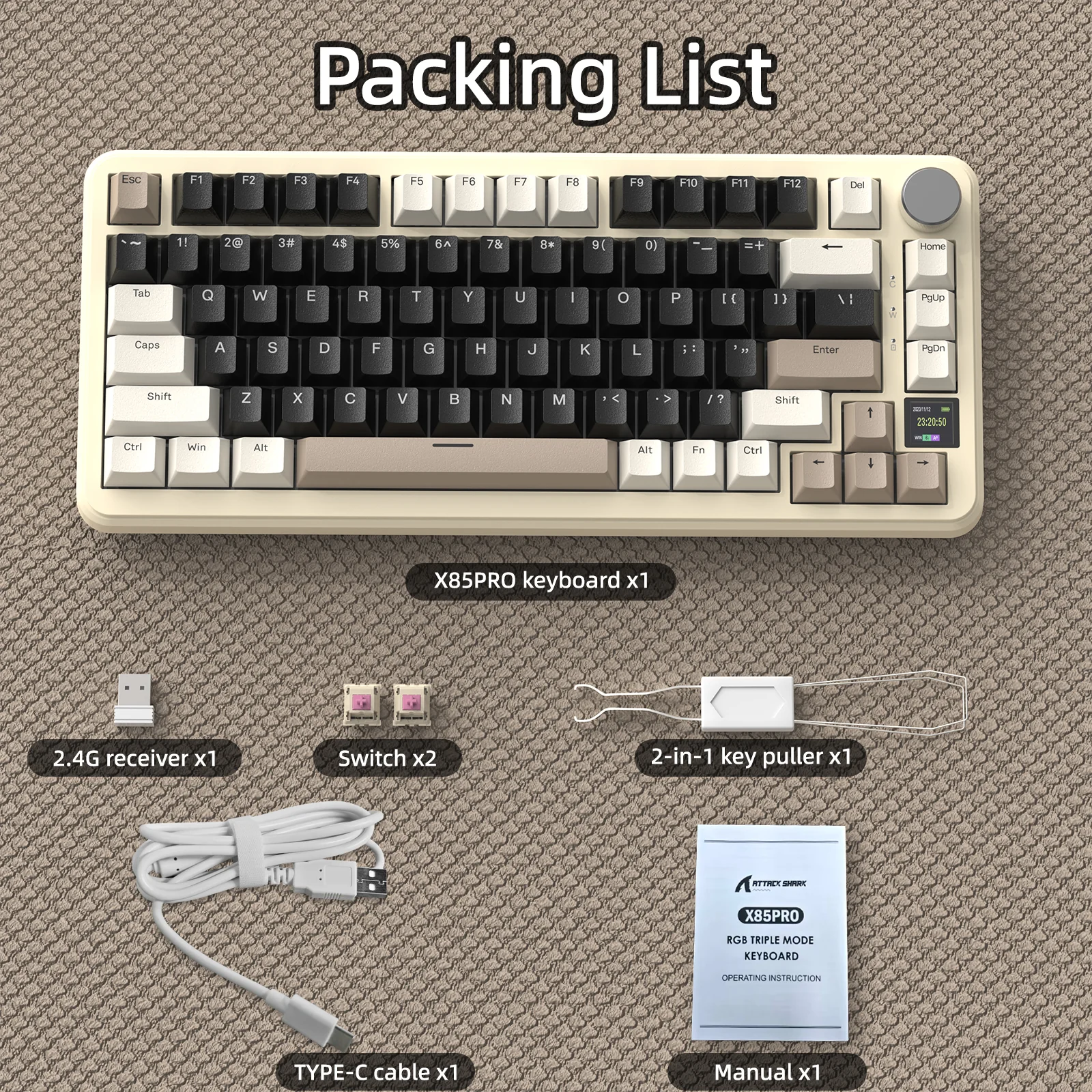 ATTACK SHARK X85PRO Tri-mode Gasket Mechanical Keyboard - Image 20