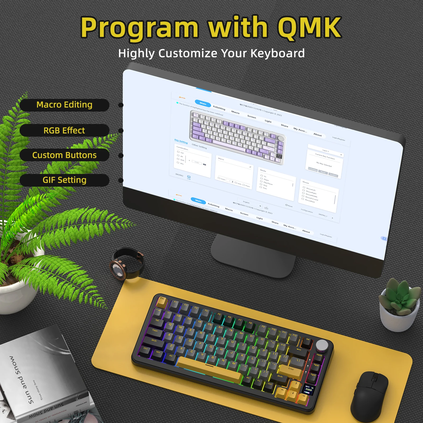 ATTACK SHARK X85PRO Tri-mode Gasket Mechanical Keyboard - Image 8