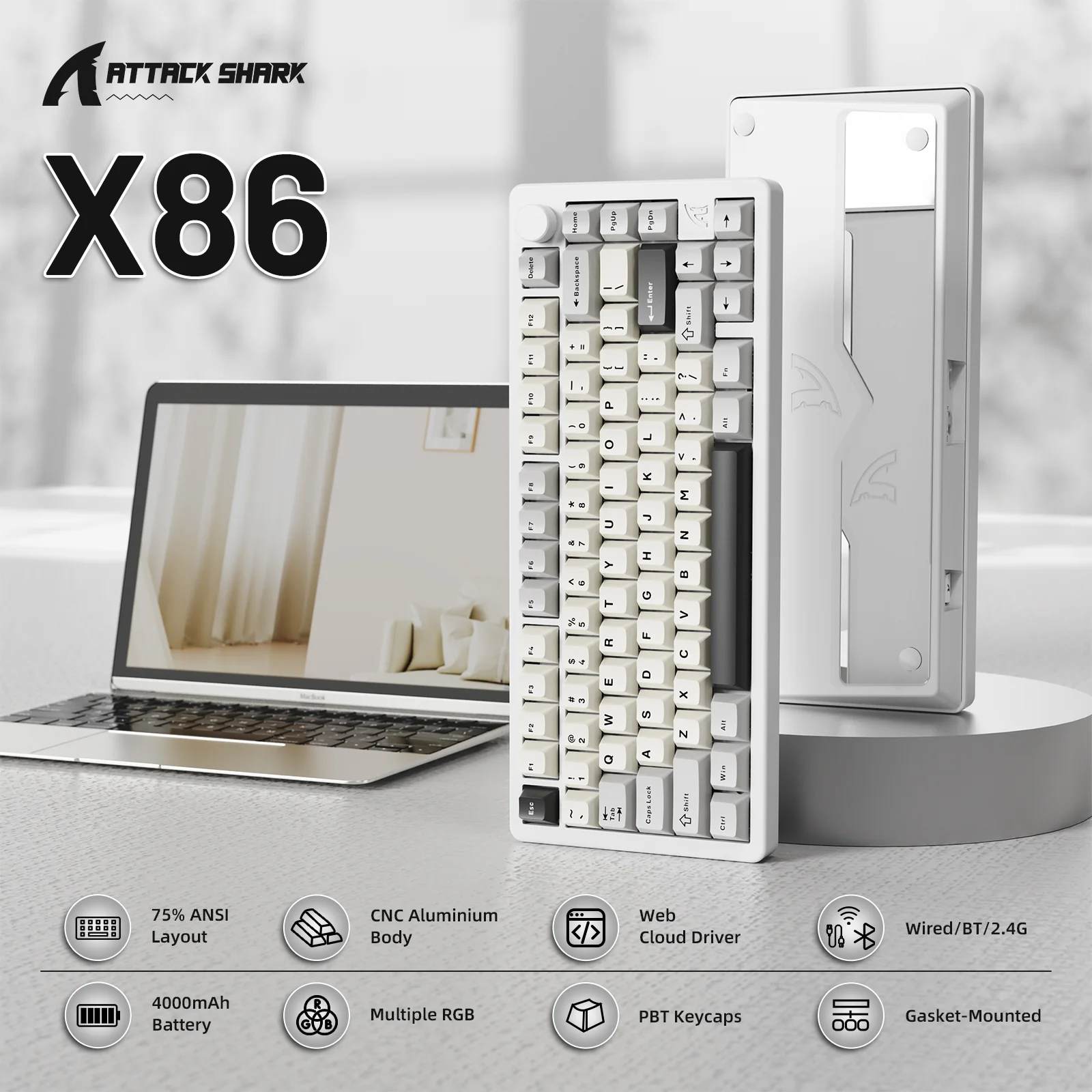ATTACK SHARK X86 Full Aluminum Keyboard - Image 20