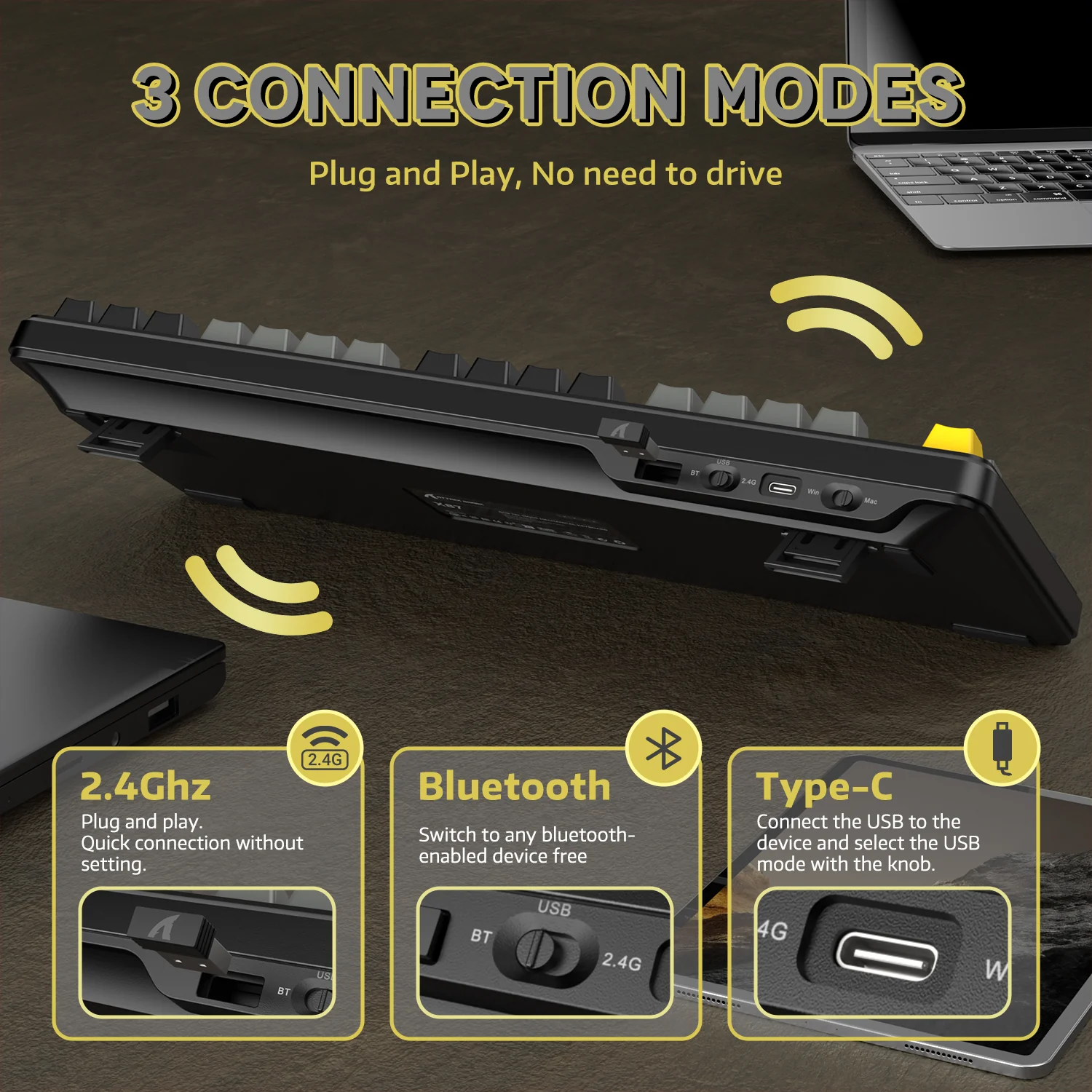 ATTACK SHARK X87 Tri-mode Gasket Mechanical Keyboard - Image 18