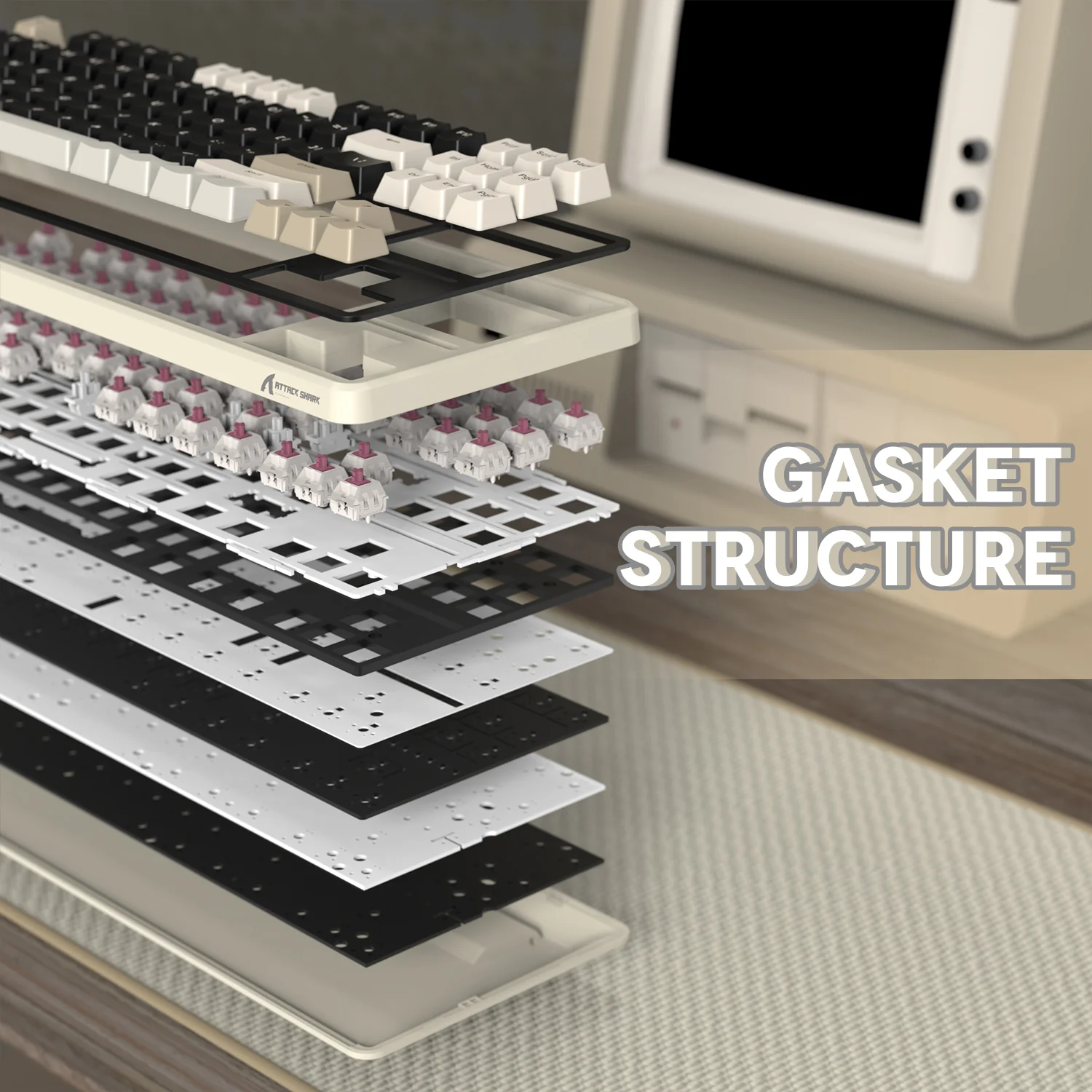 ATTACK SHARK X87 Tri-mode Gasket Mechanical Keyboard - Image 3