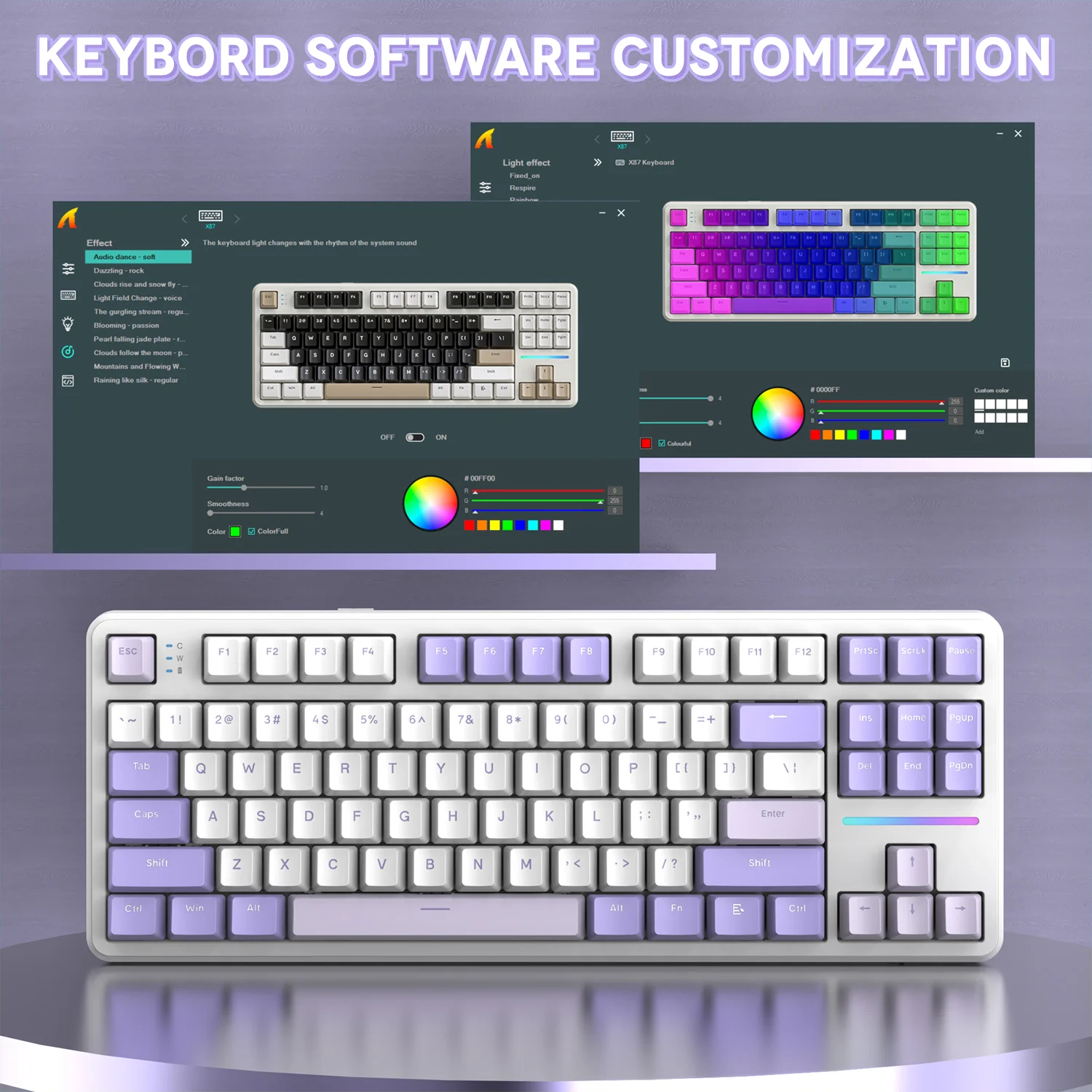 ATTACK SHARK X87 Tri-mode Gasket Mechanical Keyboard - Image 34