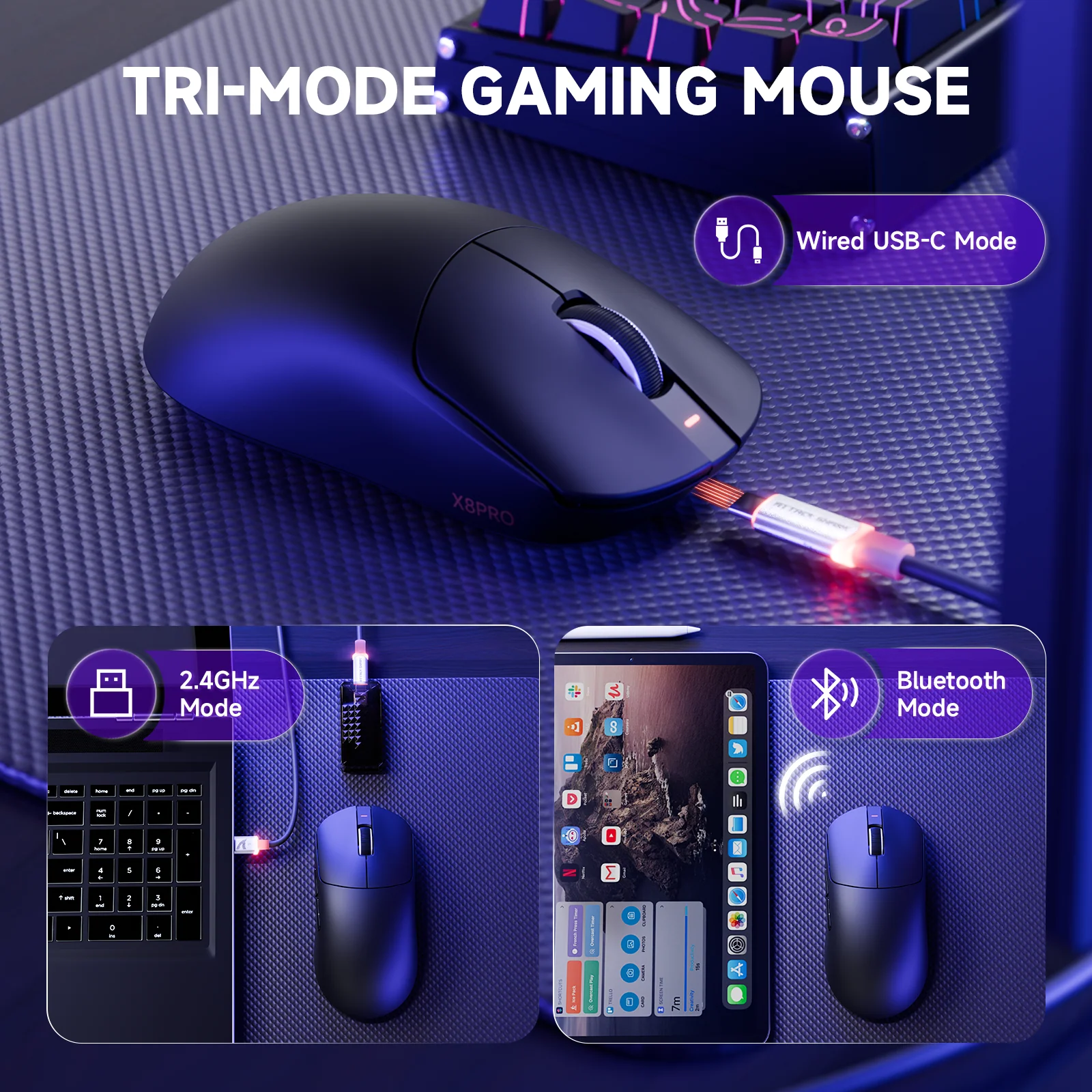 ATTACK SHARK X8PRO Ultra-Light Wireless Gaming Mouse & C06ULTRA Cable - Image 15