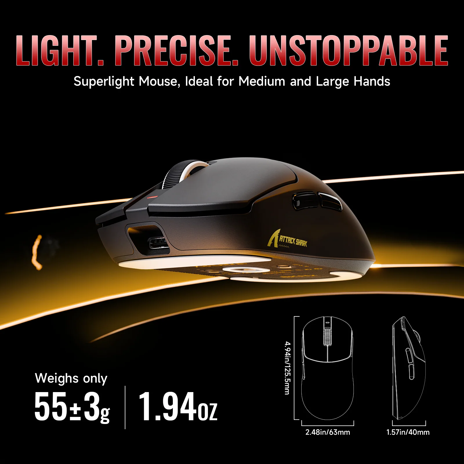 ATTACK SHARK X8 Series Tri-mode  Lightweight Wireless Gaming Mouse - Image 11