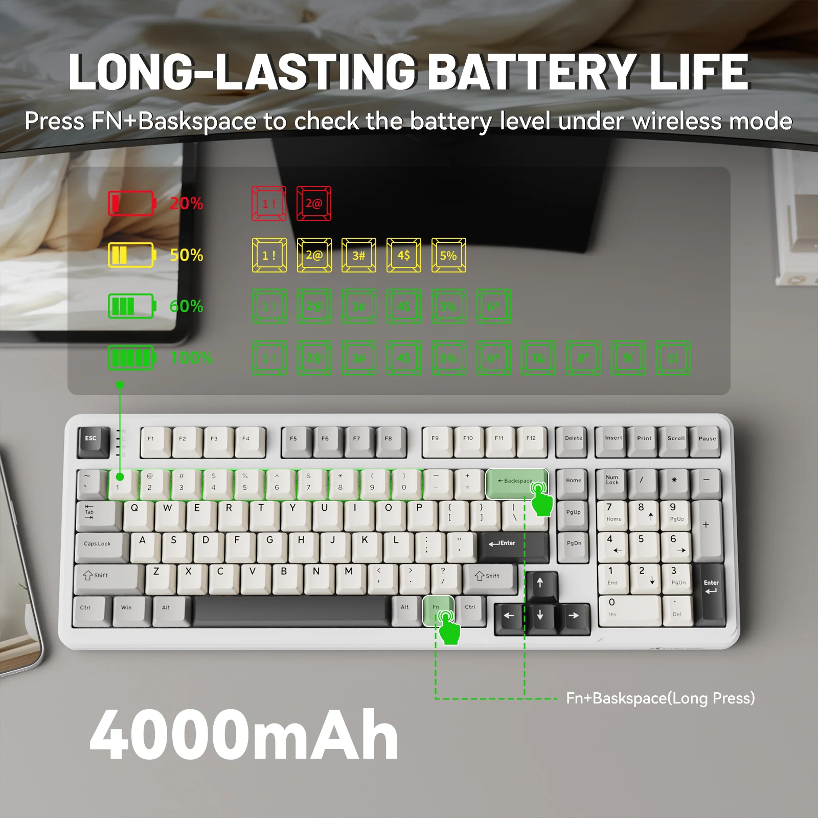 ATTACK SHARK X98 Full-size Wireless Mechanical Keyboard - Image 15