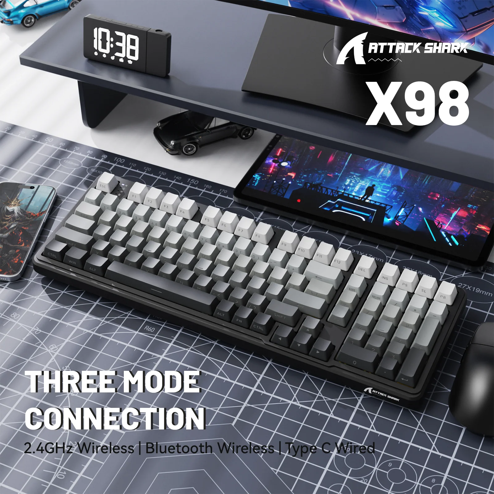 ATTACK SHARK X98 Full-size Wireless Mechanical Keyboard - Image 21