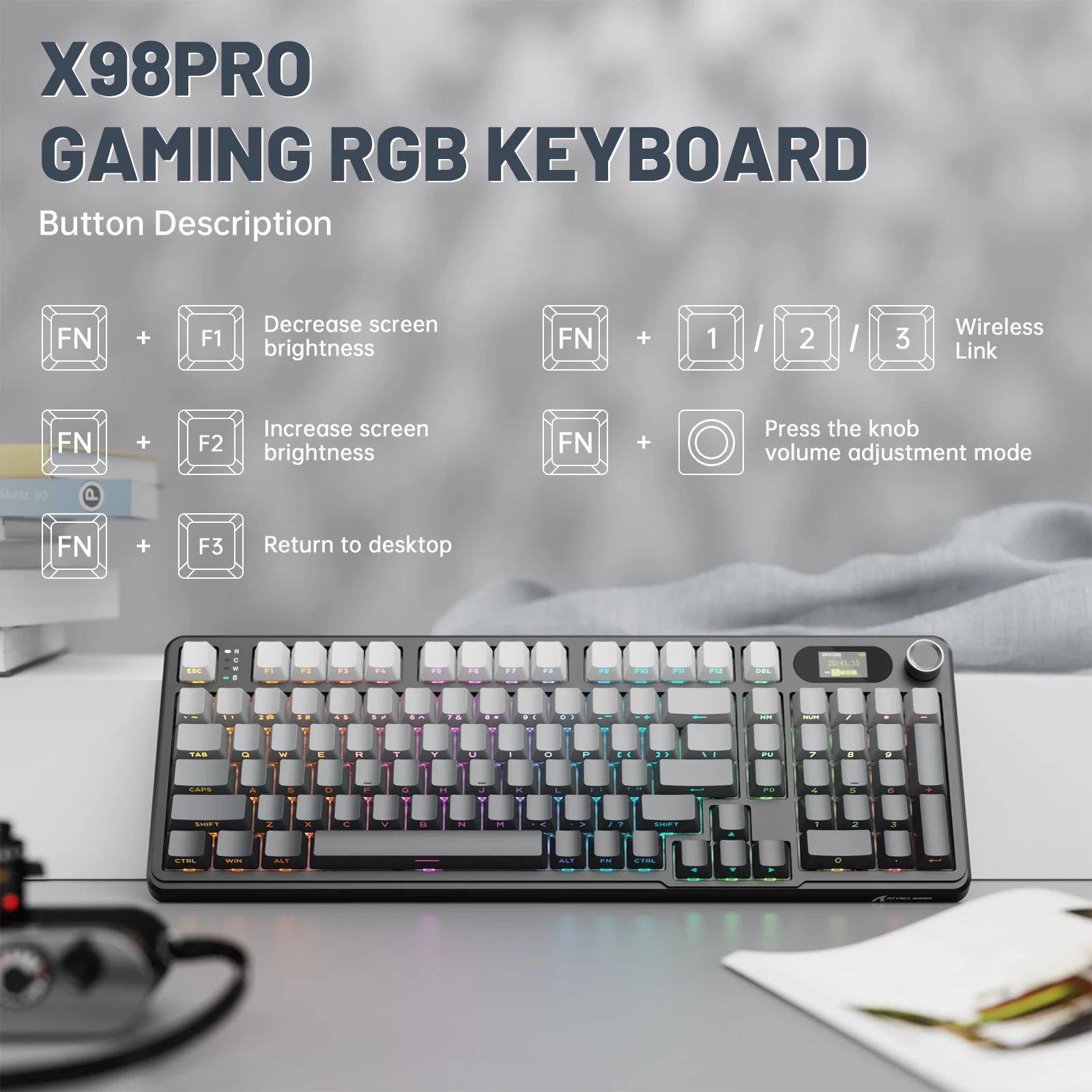 ATTACK SHARK X98PRO Wireless Gaming Keyboard - Image 35