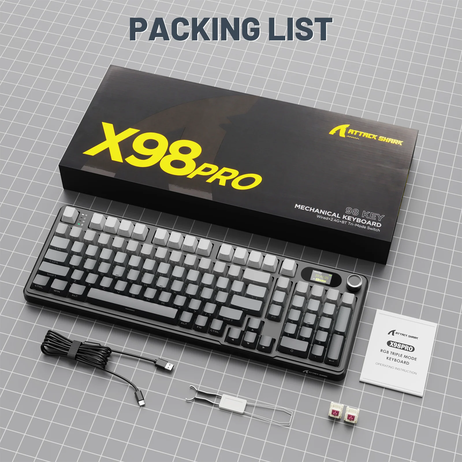 ATTACK SHARK X98PRO Wireless Gaming Keyboard - Image 36