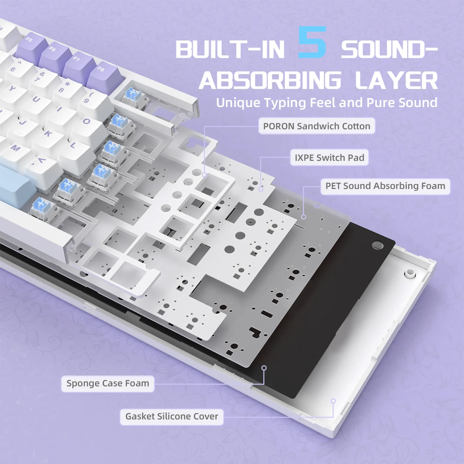 ATTACK SHARK x AJAZZ AK820 Pro Tri-mode Gasket Mechanical Keyboard - Image 15
