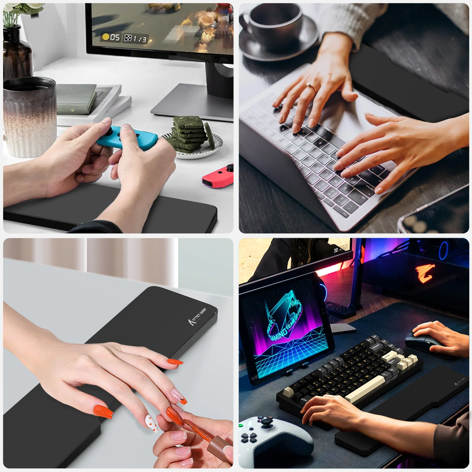 ATTACK SHARK Black Acrylic Wrist Rest - Image 17