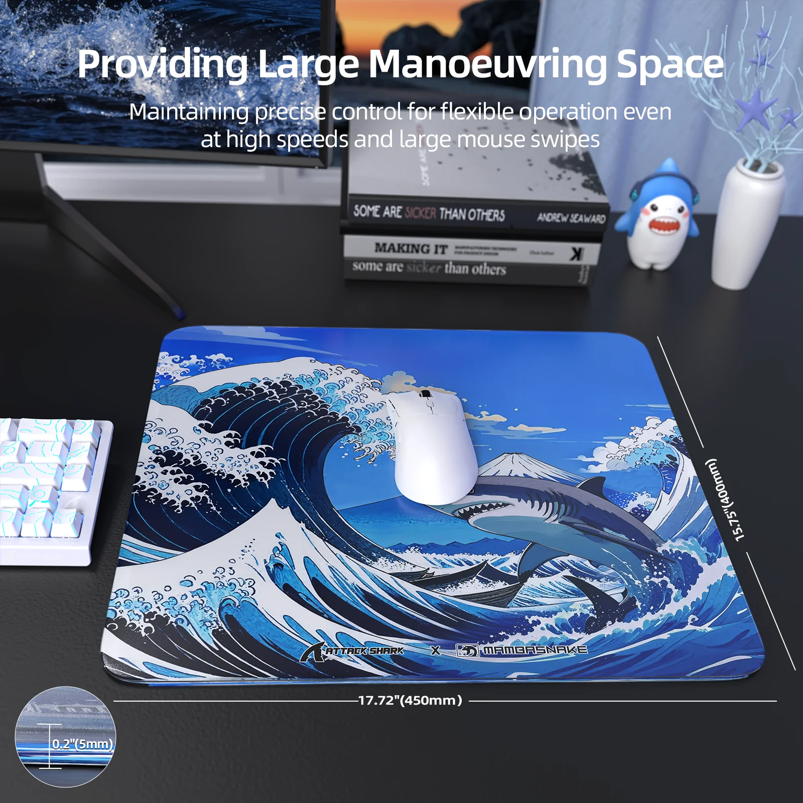 ATTACK SHARK CM05 Tempered Glass Gaming Mouse Pad - Image 23