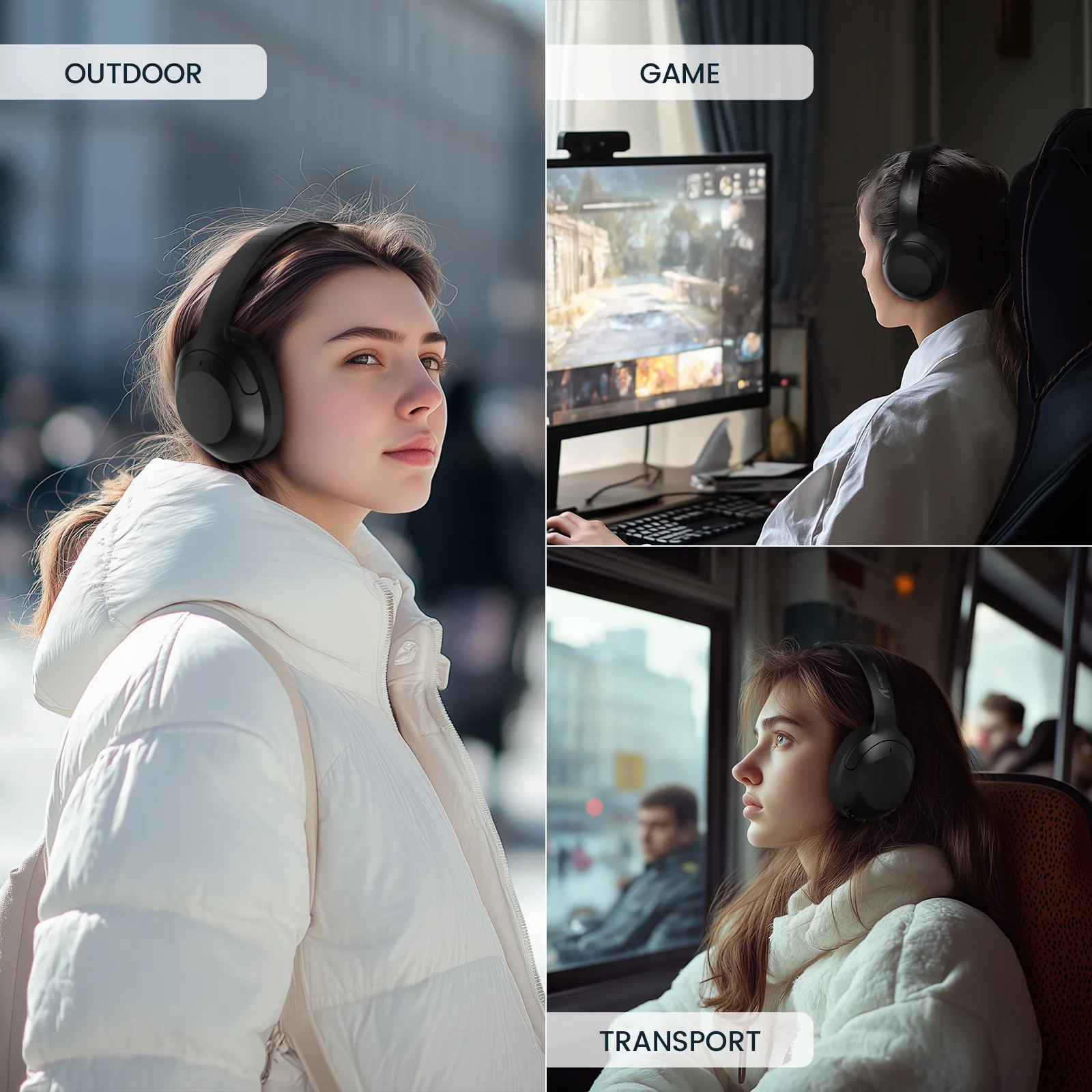 ATTACK SHARK G300 ANC Foldable Ultra-Light Dual-Mode Headphones - Image 10