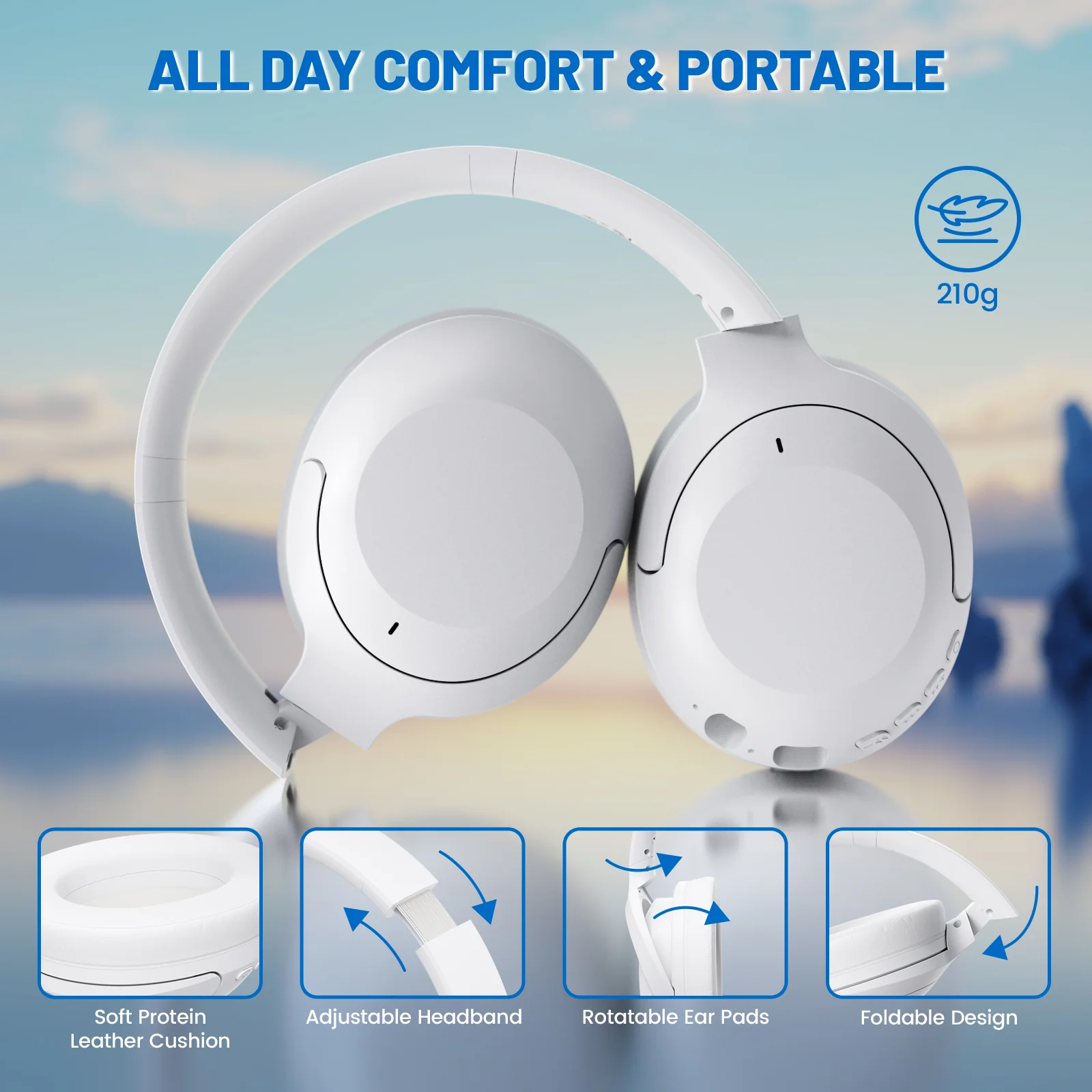 ATTACK SHARK G300 ANC Foldable Ultra-Light Dual-Mode Headphones - Image 14