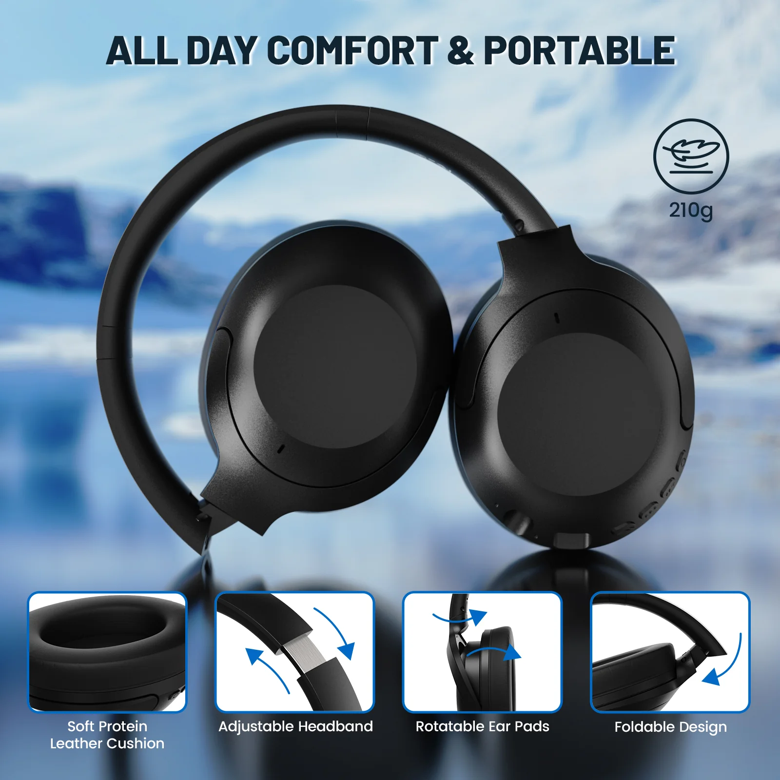 ATTACK SHARK G300 ANC Foldable Ultra-Light Dual-Mode Headphones - Image 4
