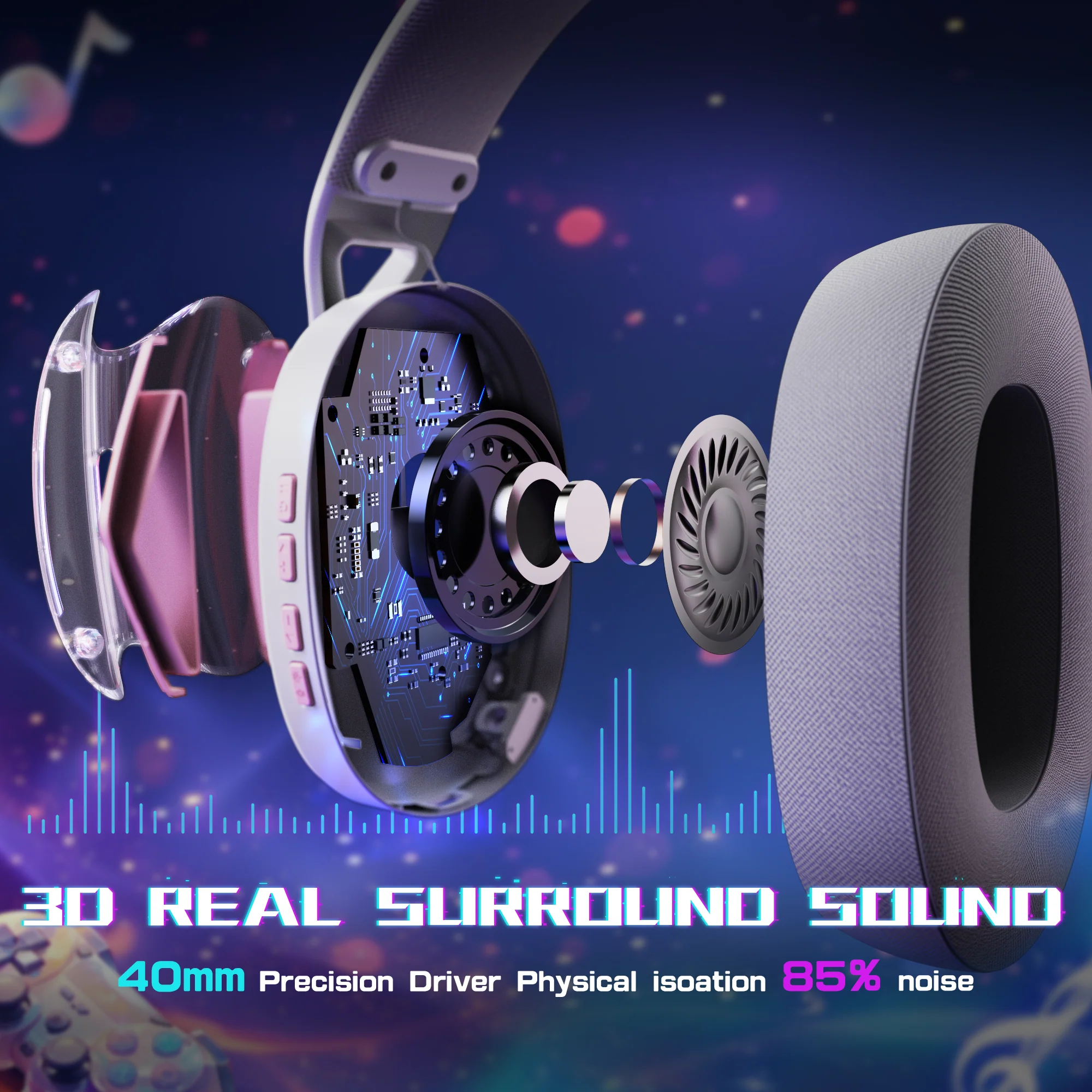 ATTACK SHARK L60 Ultra-Light Tri-Mode Gaming Headset - Image 16