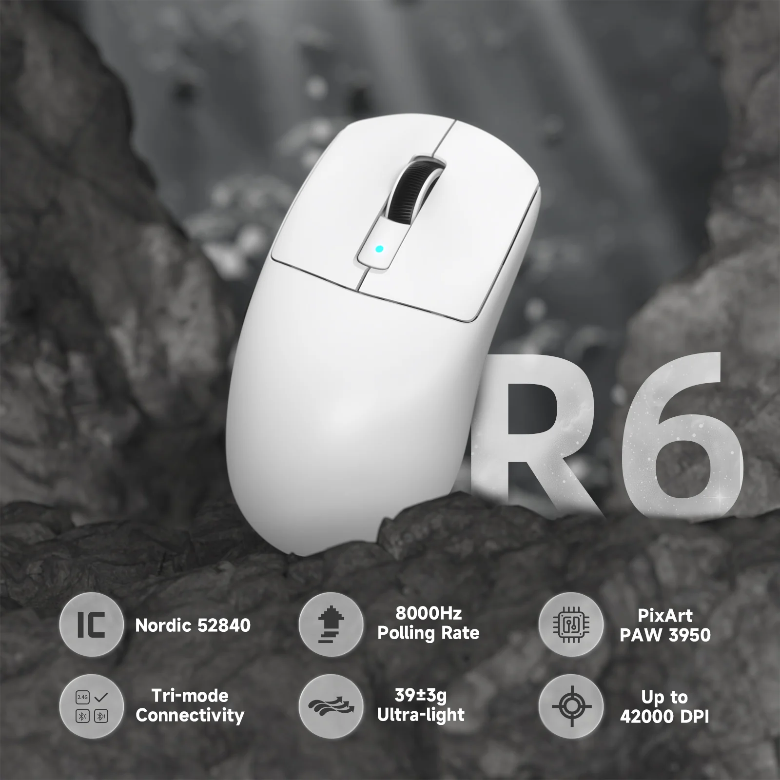 ATTACK SHARK R6 LIGHTSPEED Wireless Gaming Mouse with C06 Mouse Coiled Cable - Image 10