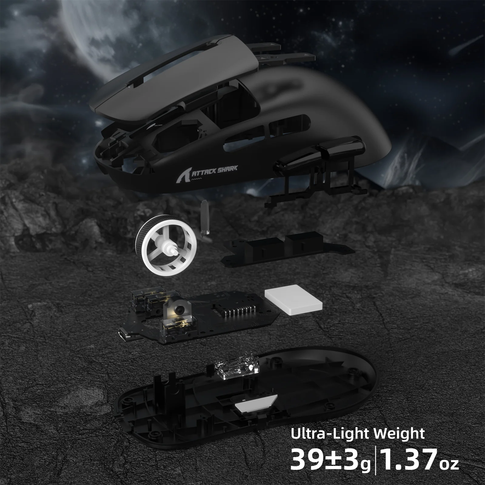 ATTACK SHARK R6 LIGHTSPEED Wireless Gaming Mouse with C06 Mouse Coiled Cable - Image 7