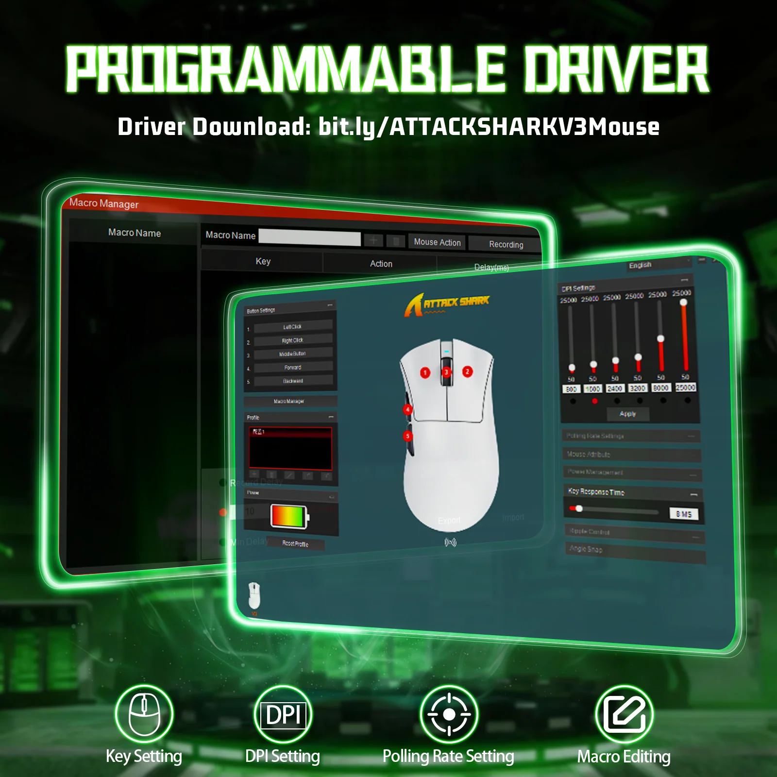 ATTACK SHARK V3 Ultra-Light Tri-Mode Gaming Mouse - Image 9