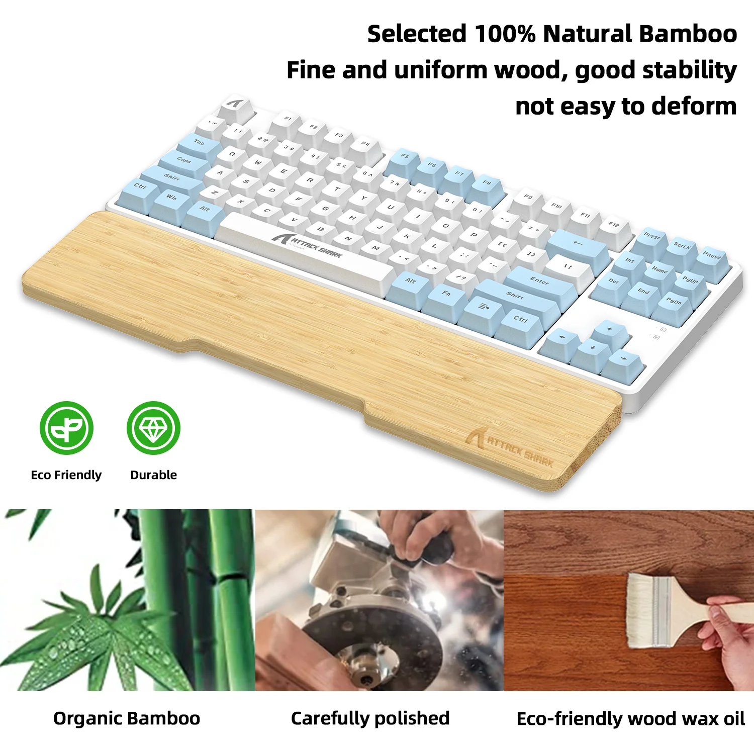ATTACK SHARK WZ01 Bamboo Wrist Rest - Image 17