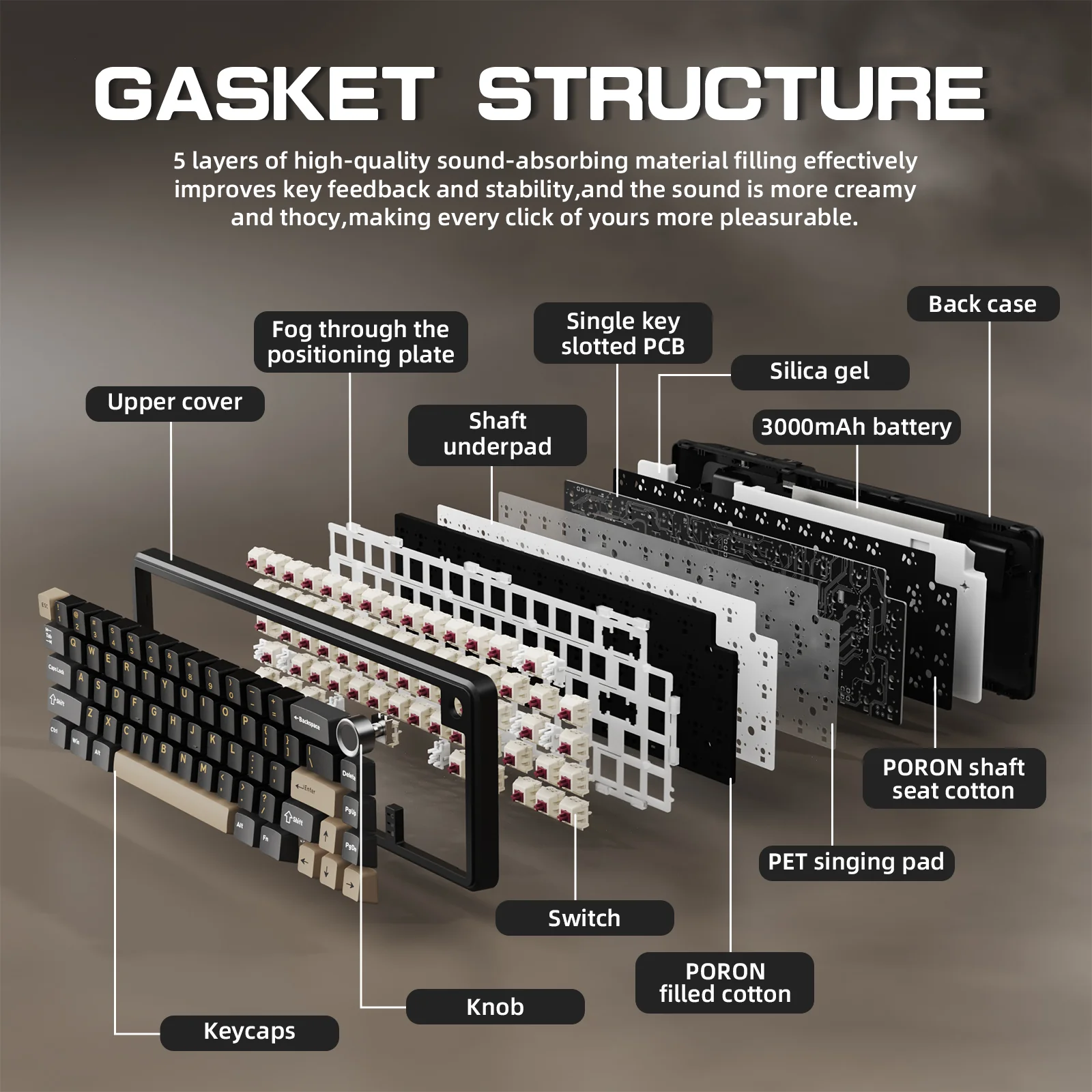 ATTACK SHARK X66 Wireless Mechanical Keyboard with 8K Coiled Cable - Image 17