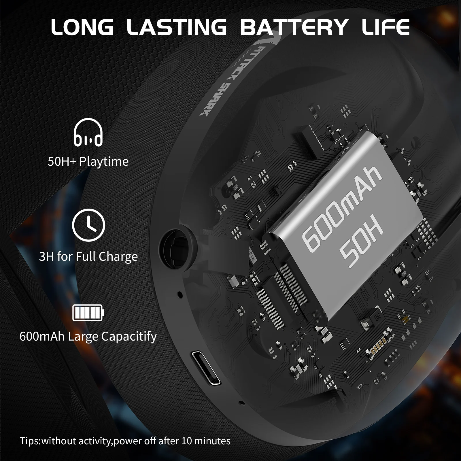 ATTACK SHARK L80 Ultra-Light Tri-Mode Gaming Headset - Image 14